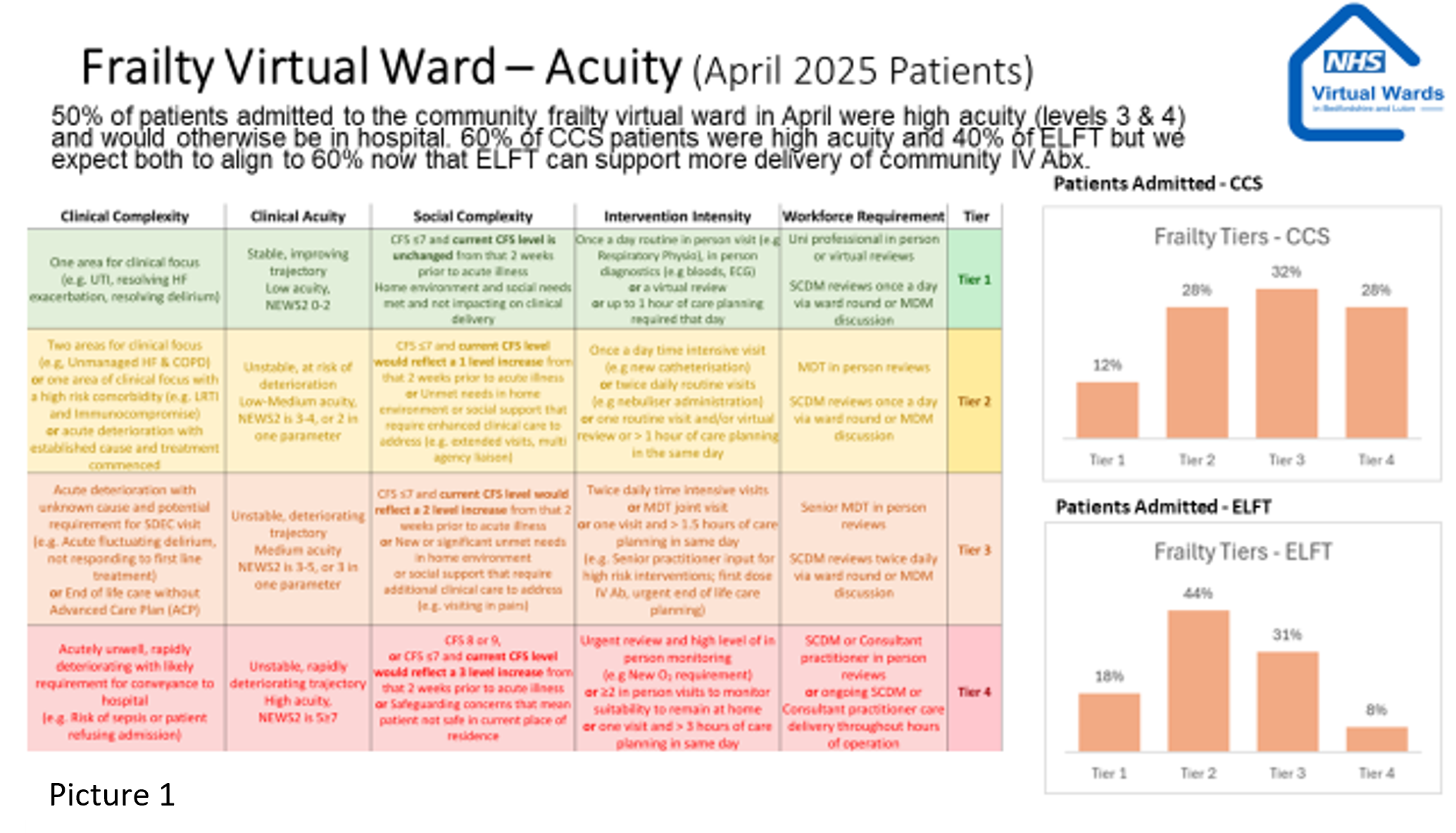 Picture 1: Frailty Virtual Ward - Acuity (April 2025 Patients)