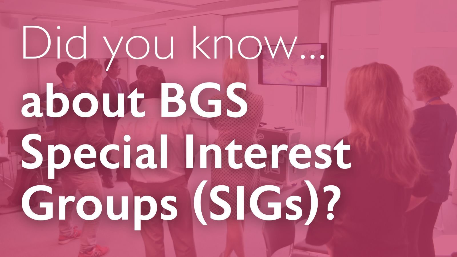 Did you know about BGS Special interest groups?