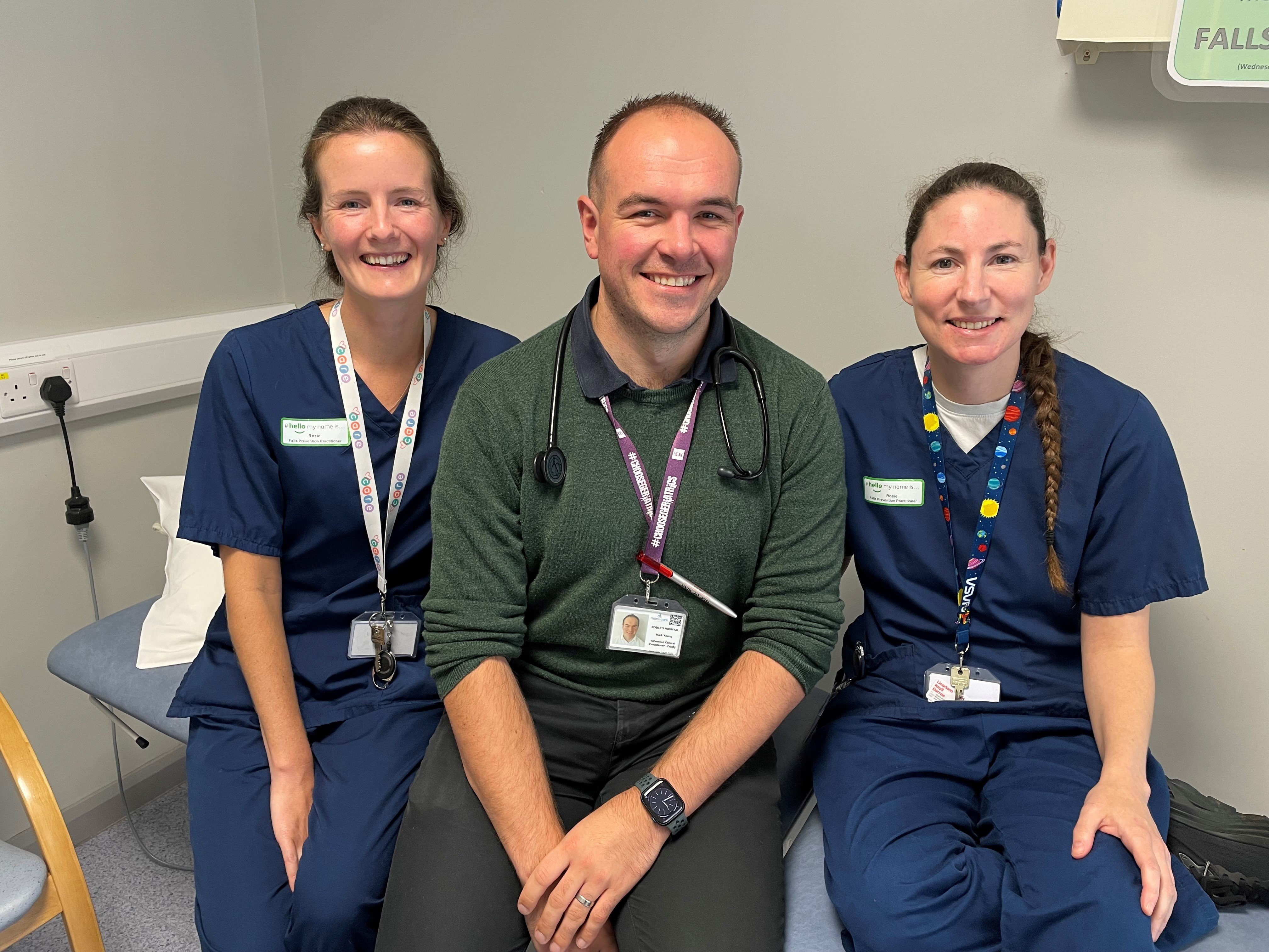 Left to right: Rosie Callow, Mark Young, Rosie Butler