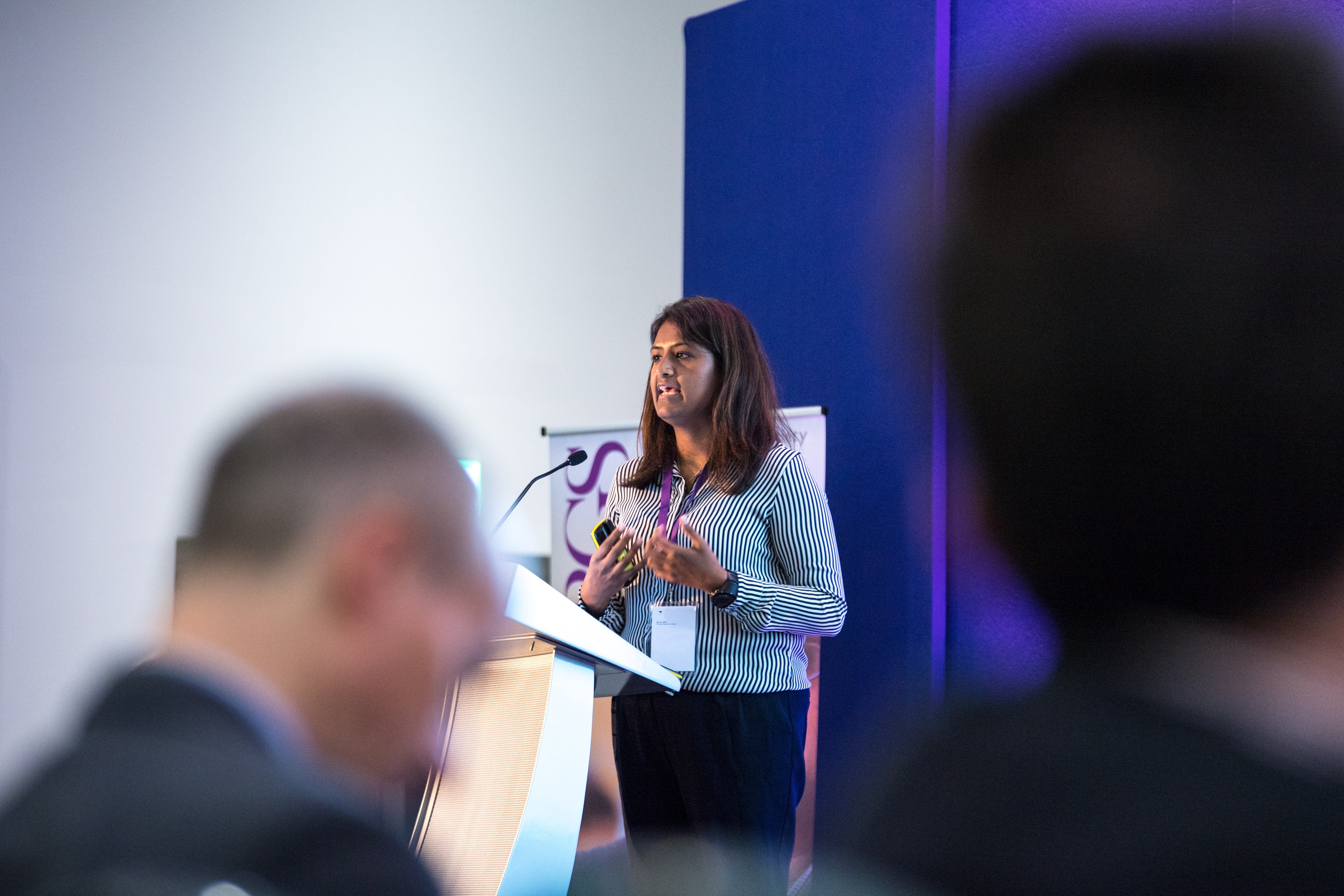 Speaker at a lectern