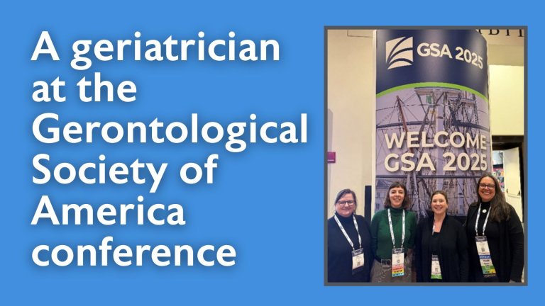 A geriatrician at the Gerontological Society of America conference