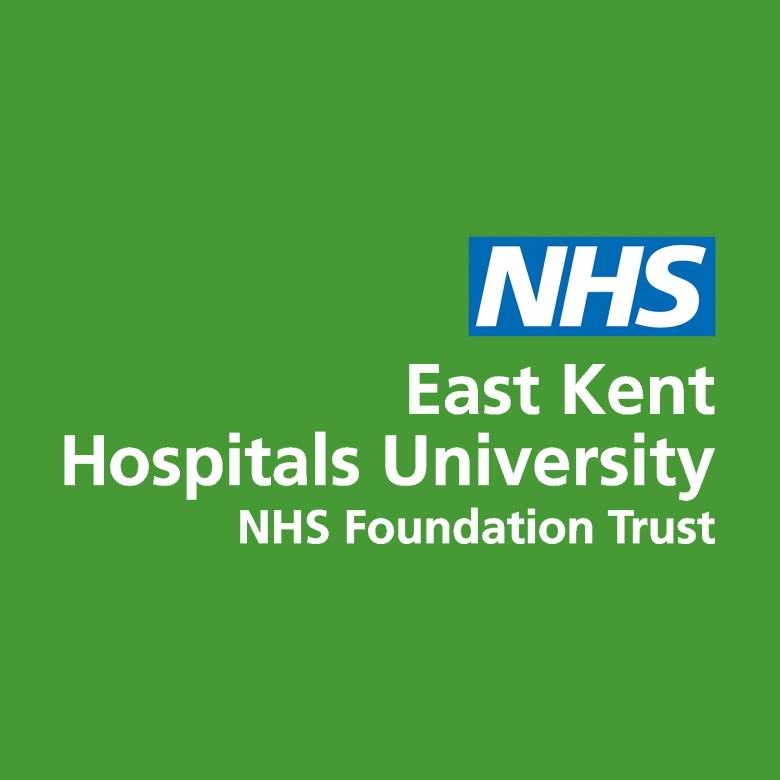 East Kent Hospitals University NHS Foundation Trust logo, green background