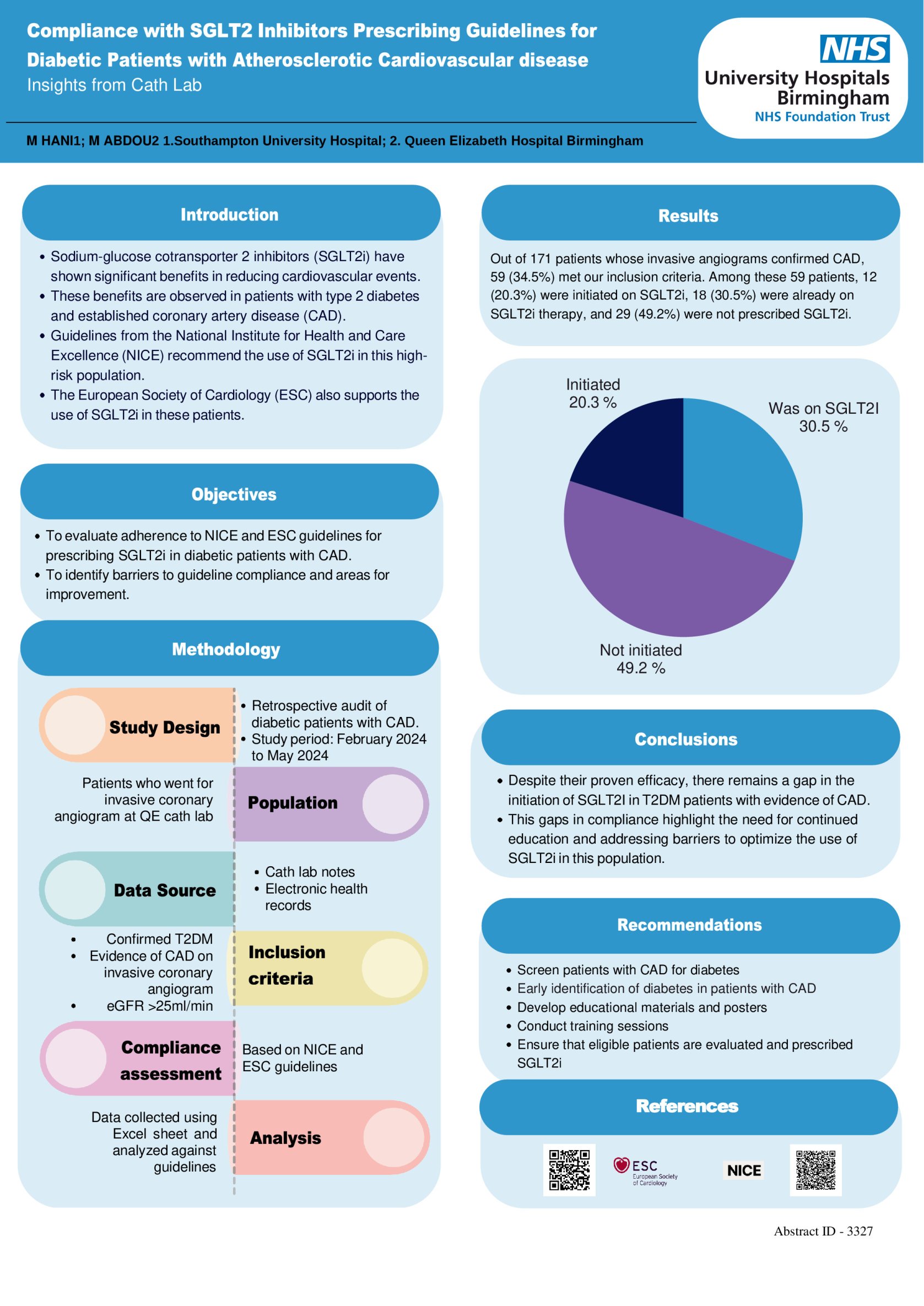 Compliance with SGLT2 Inhibitors Prescribing Guidelines in Diabetic Patients with ASCVD: Insights from Cath Lab poster preview image