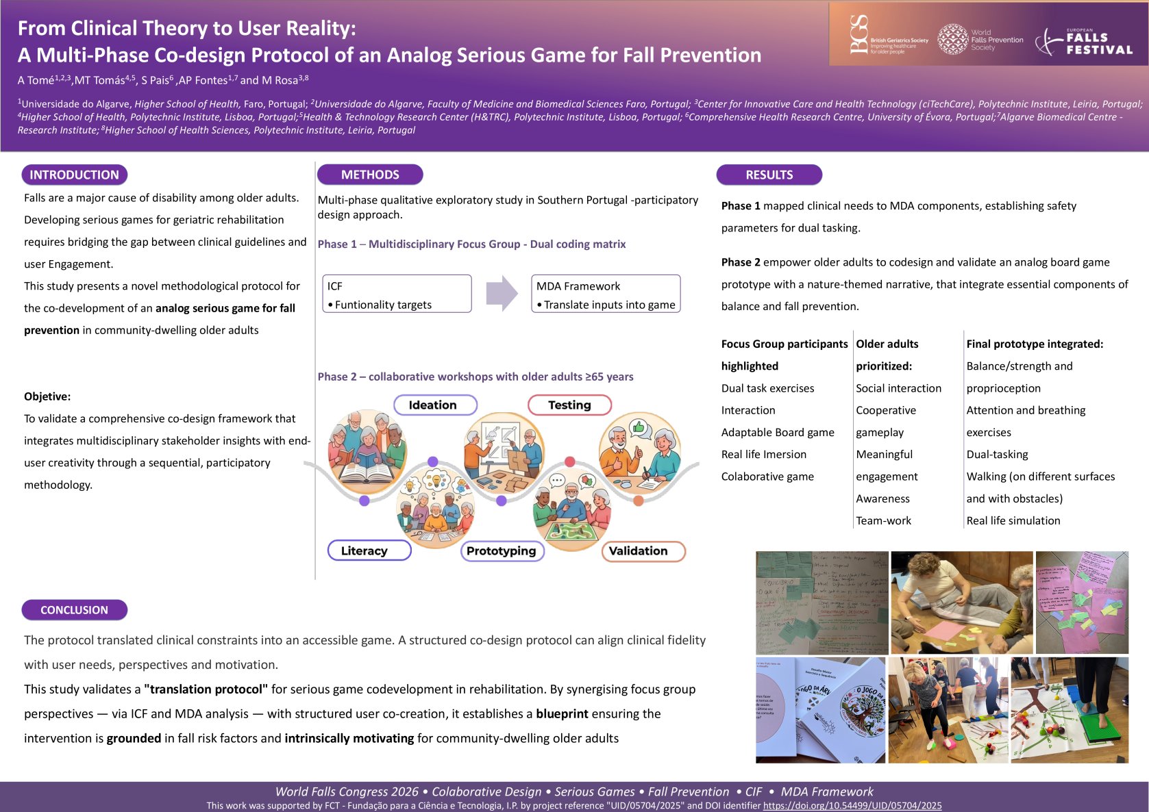 From Clinical Theory to User Reality: A Multi-Phase Co-design protocol of an Analog Serious Game for Fall Prevention poster preview image