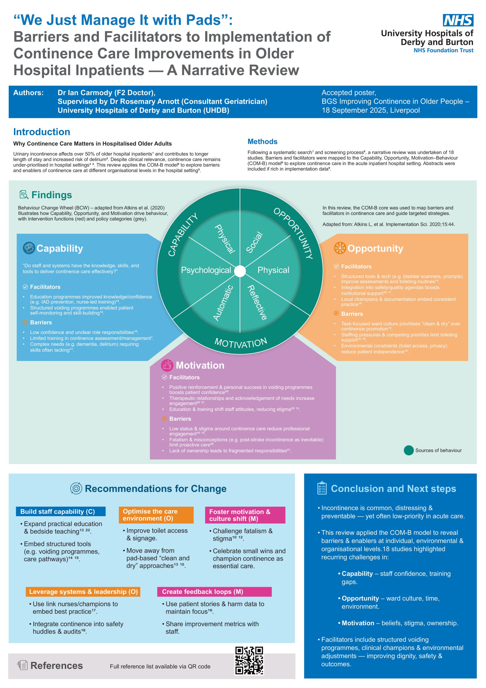“We Just Manage It with Pads”: Barriers and Facilitators to Improving Continence Care for Older Inpatients – A Review poster preview image