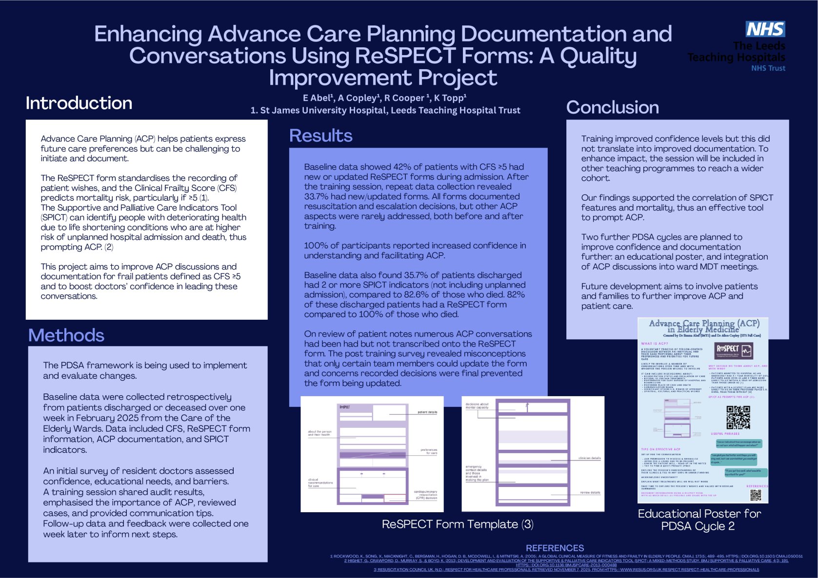  Enhancing Advance Care Planning Documentation and Conversations Using ReSPECT Forms: A Quality Improvement Project poster preview image