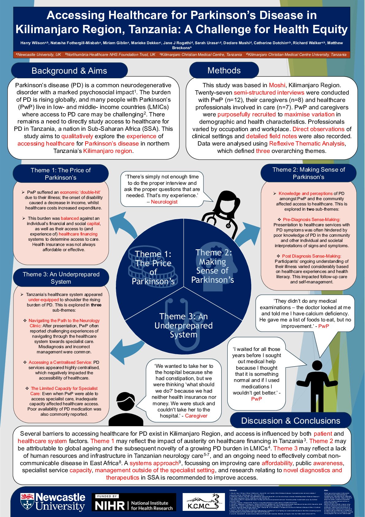 Accessing Healthcare for Parkinson's Disease in Kilimanjaro Region, Tanzania: A Challenge for Health Equity poster preview image