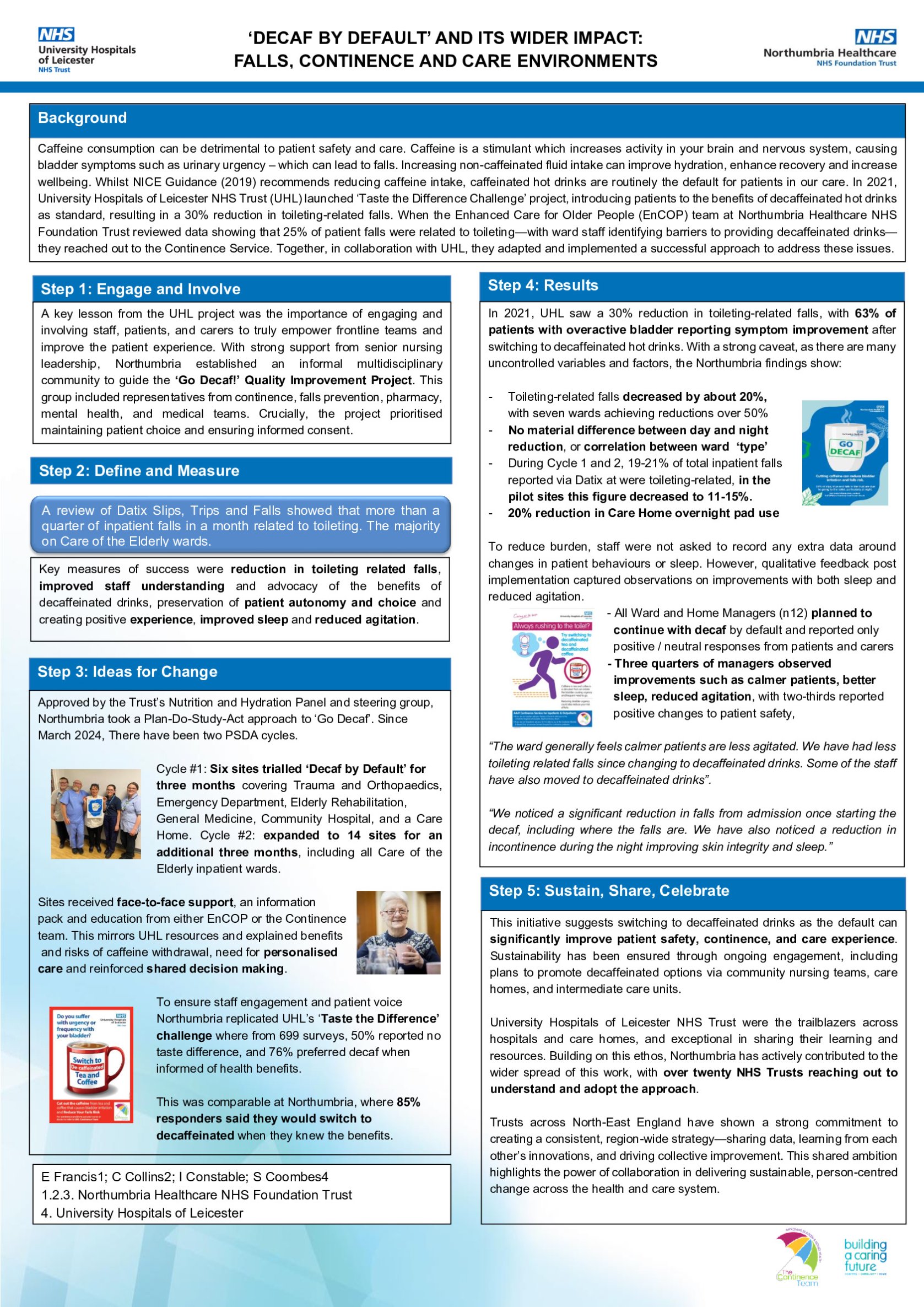 ‘Decaf by Default’ and Its Wider Impact: Reducing Toileting Falls, Supporting Continence and a Positive Care Environment poster preview image