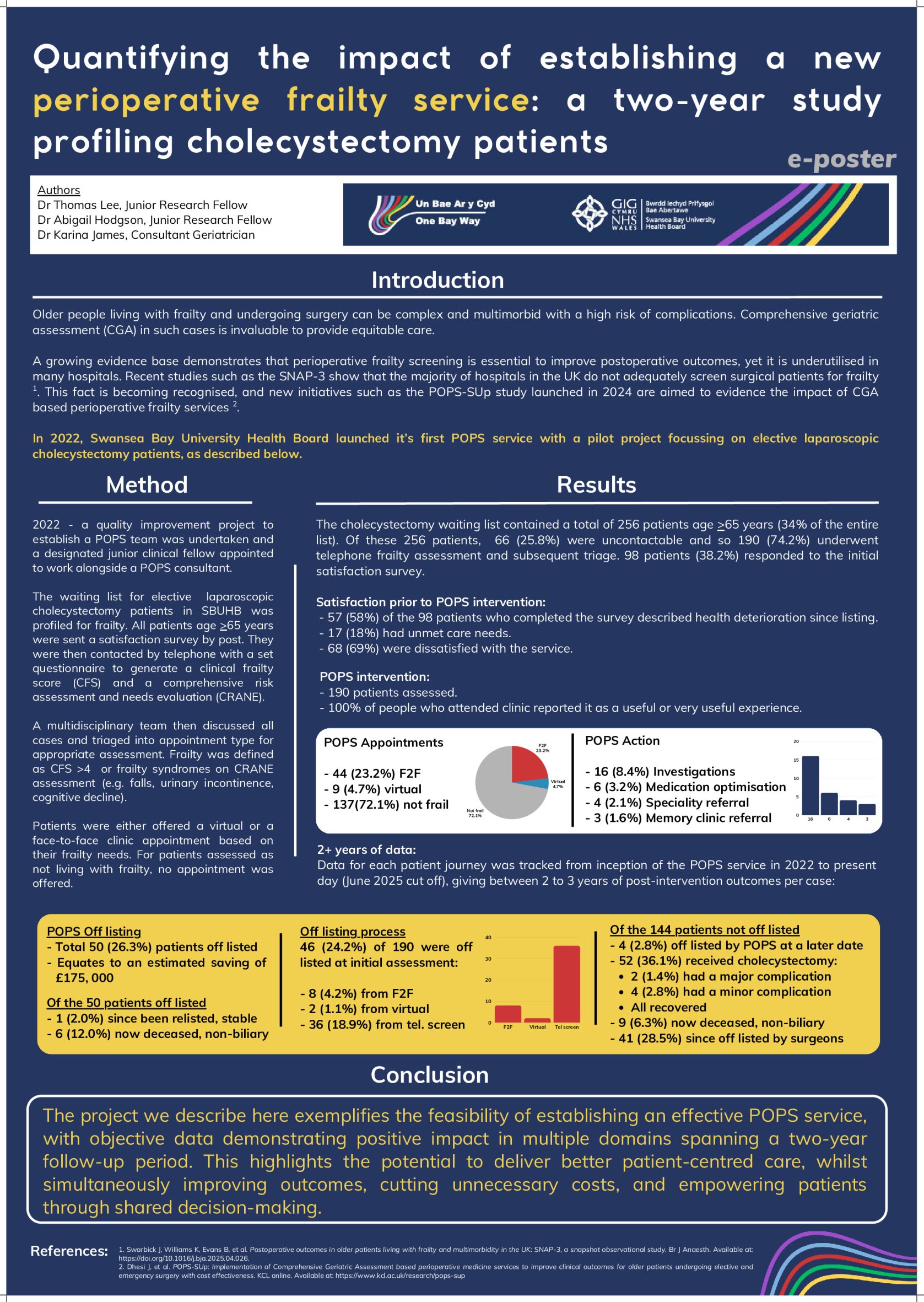 Quantifying the impact of establishing a new perioperative frailty service: a two-year study profiling cholecystectomy patients poster preview image
