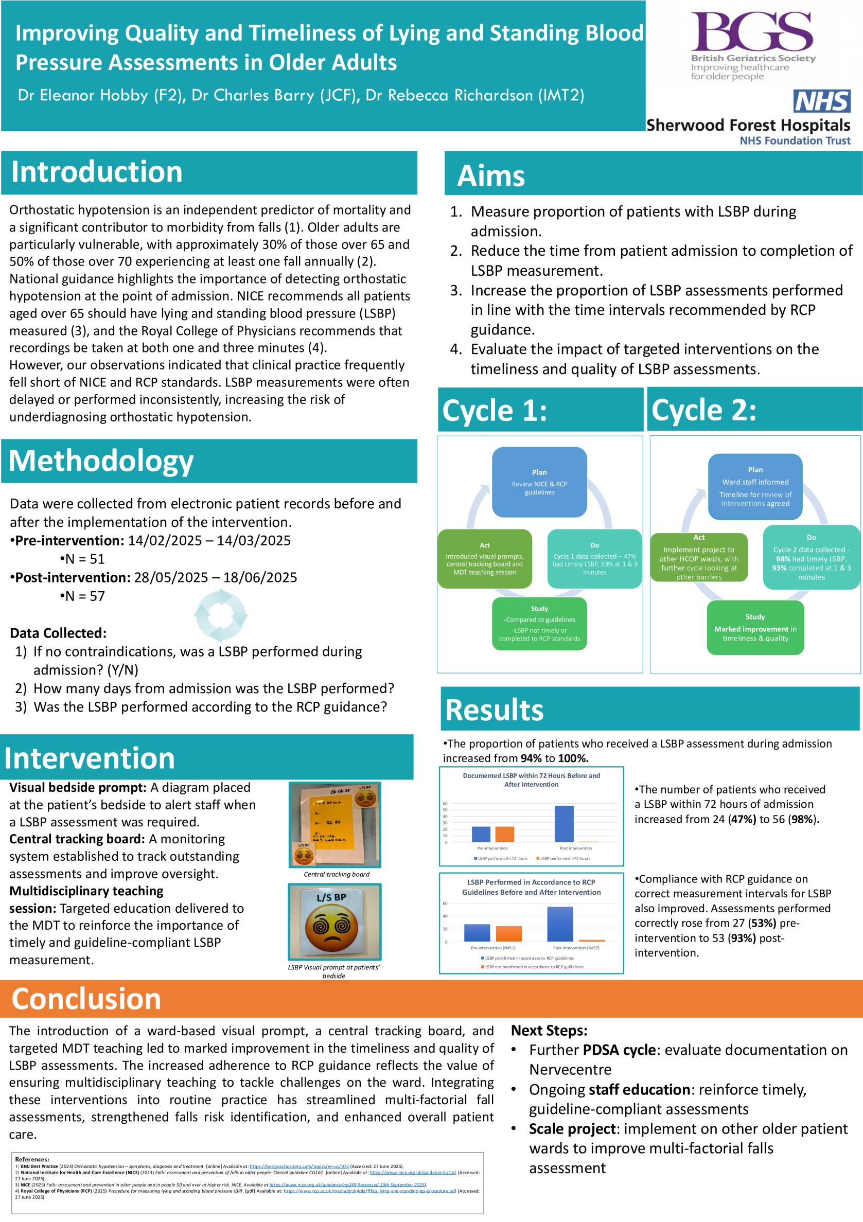 Improving Quality and Timeliness of Lying and Standing Blood Pressure Assessments in Older Adults  poster preview image