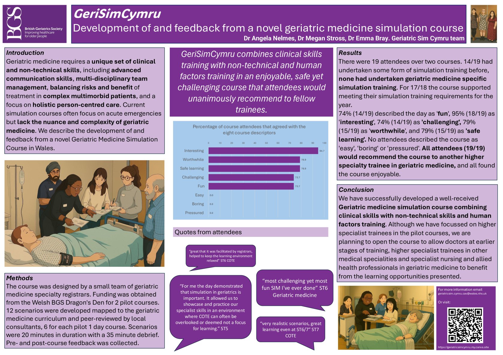GeriSimCymru Development of and feedback from a novel geriatric medicine simulation course poster preview image