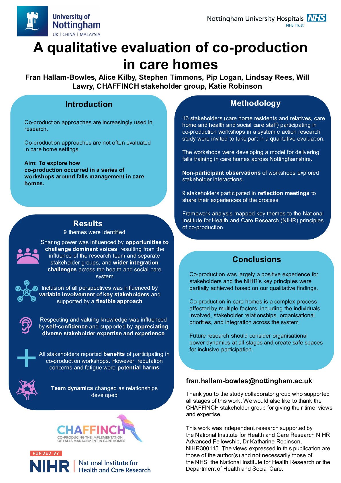 A qualitative evaluation exploring co-production in care homes poster preview image