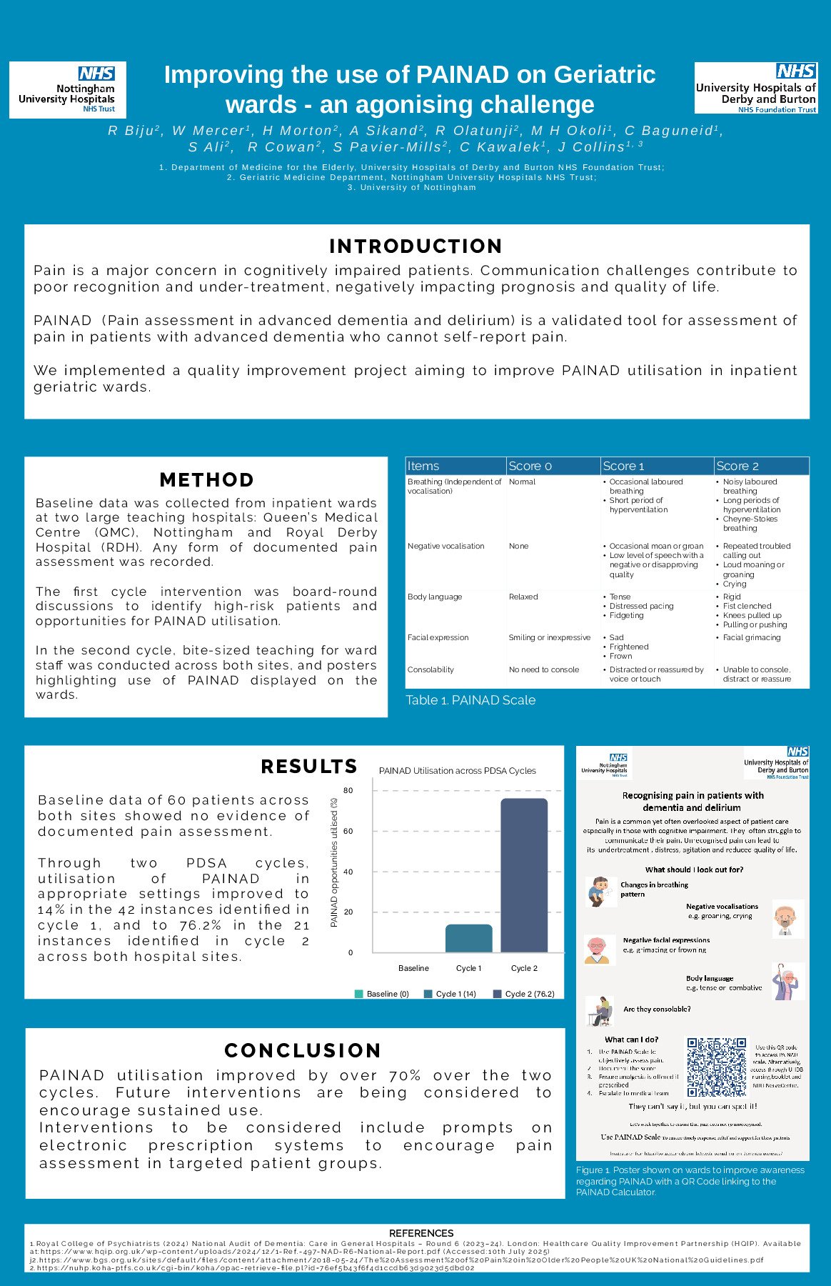 Improving the use of PAINAD on Geriatric wards – an agonising challenge poster preview image