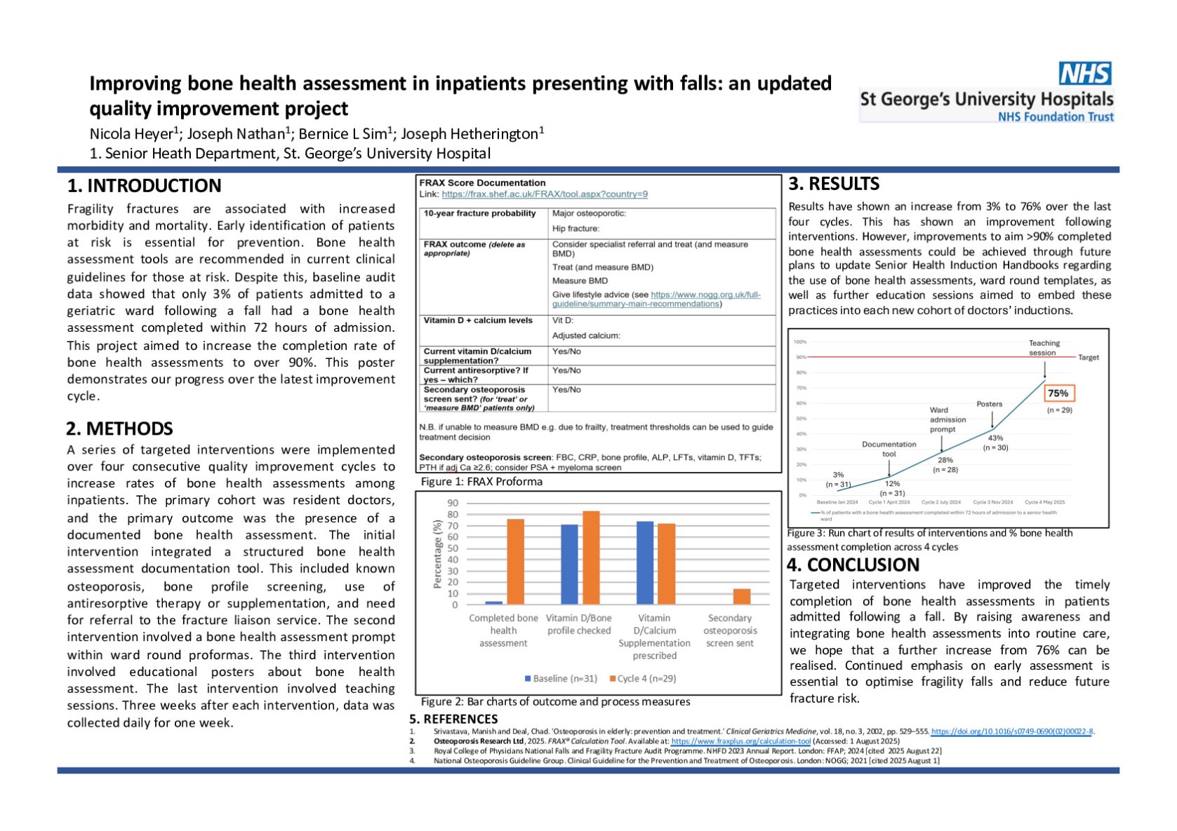 Improving bone health assessment in inpatients presenting with falls: an updated quality improvement project poster preview image