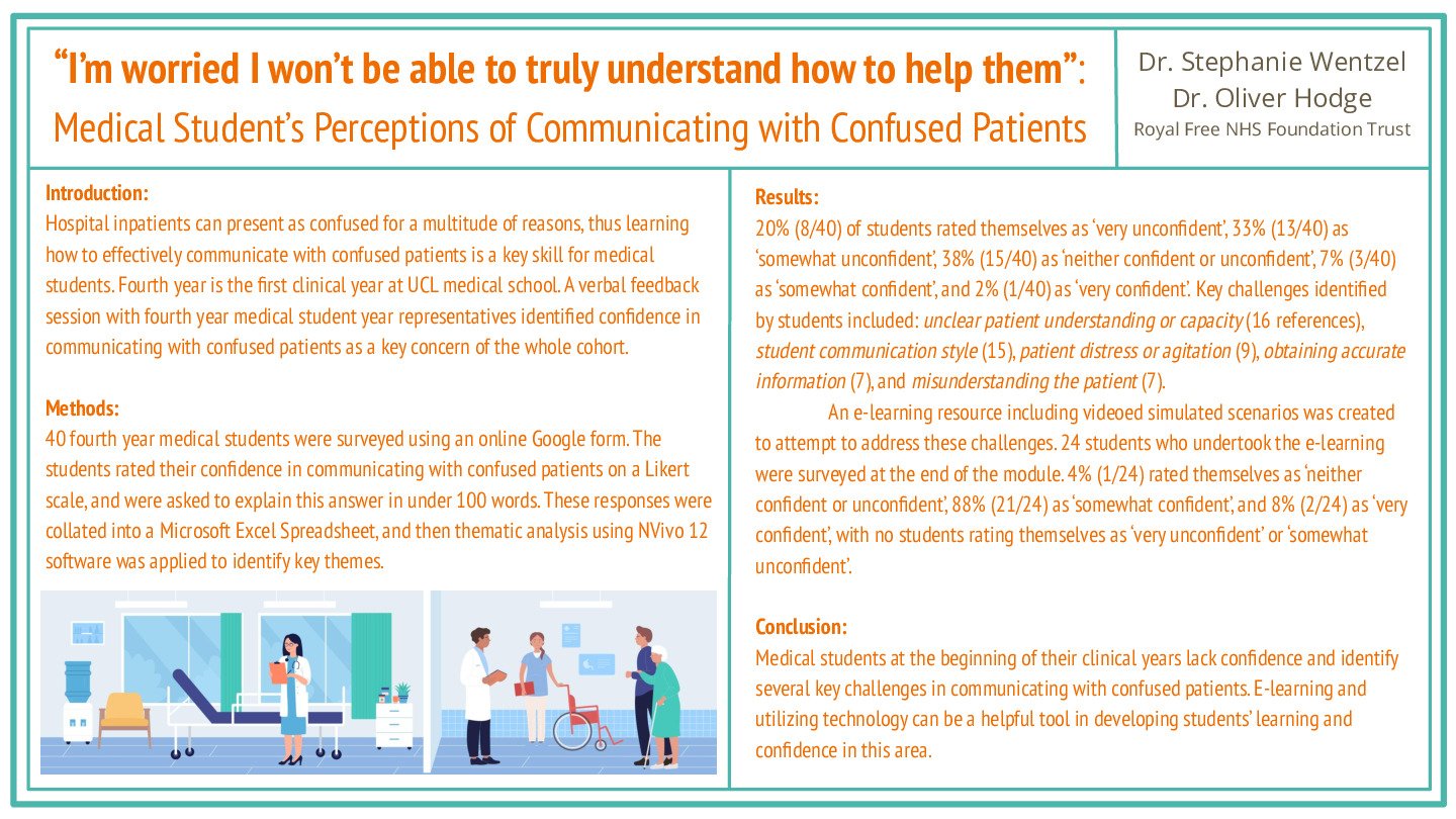 “I’m worried I won’t be able to truly understand how to help them”: Medical Student’s Perceptions of Communicating with Confused Patients poster preview image