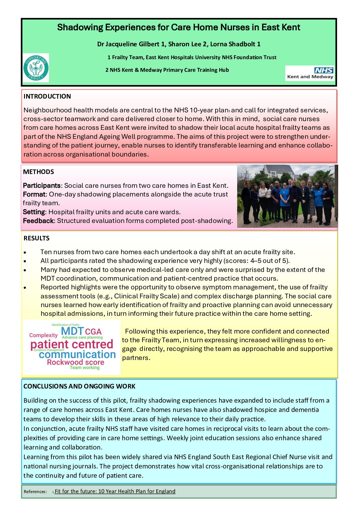 Shadowing Experiences for Care Home Nurses in East Kent poster preview image