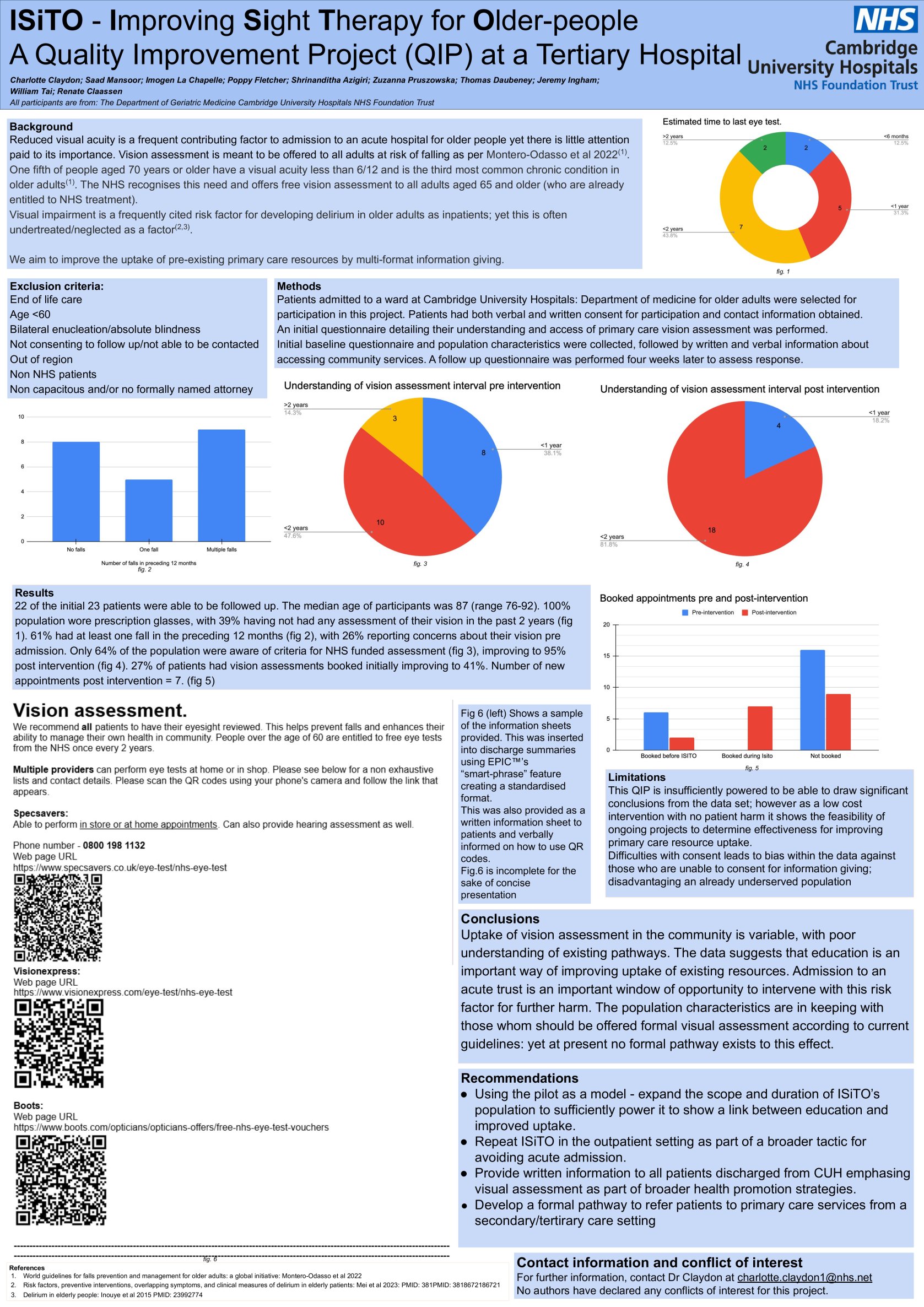ISiTO - Improving Sight Therapy for Older-people - A Quality Improvement Project (QIP) at a Tertiary Hospital poster preview image