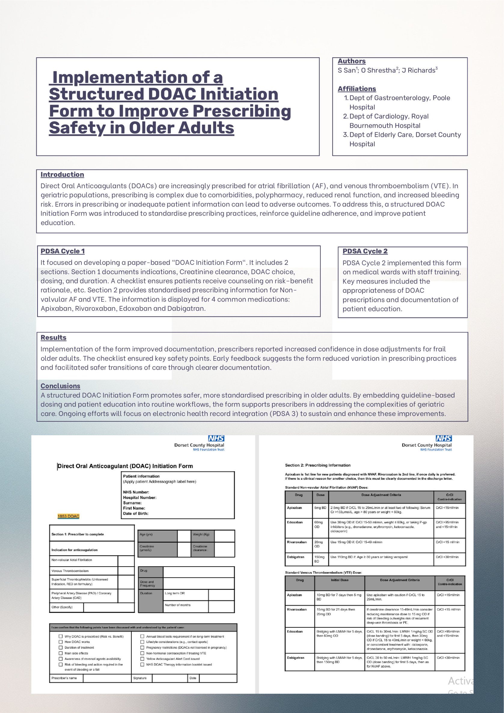  Implementation of a Structured DOAC Initiation Form to Improve Prescribing Safety in Older Adults poster preview image