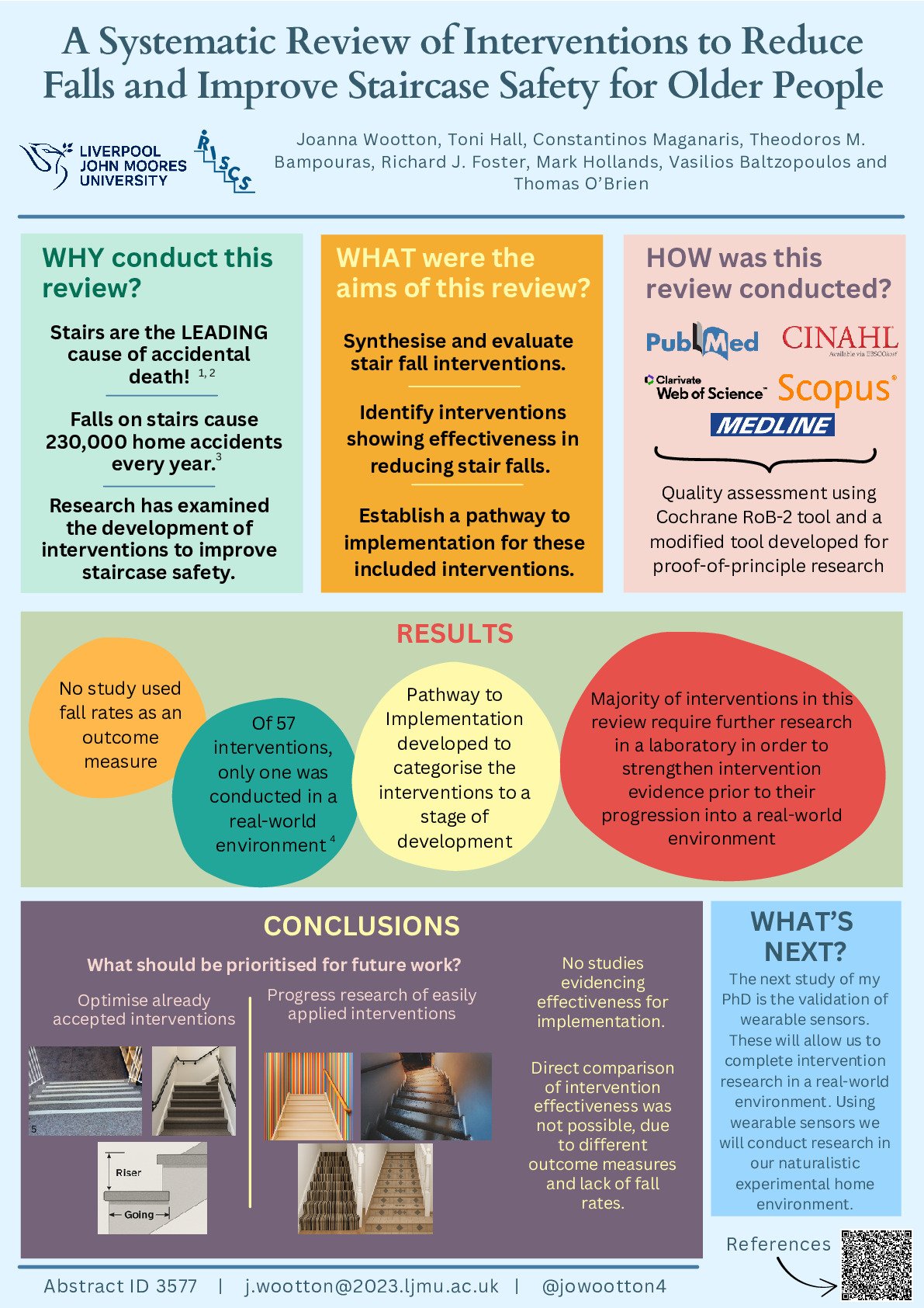 A Systematic Review of Interventions to Reduce Falls and Improve Staircase Safety for Older People poster preview image