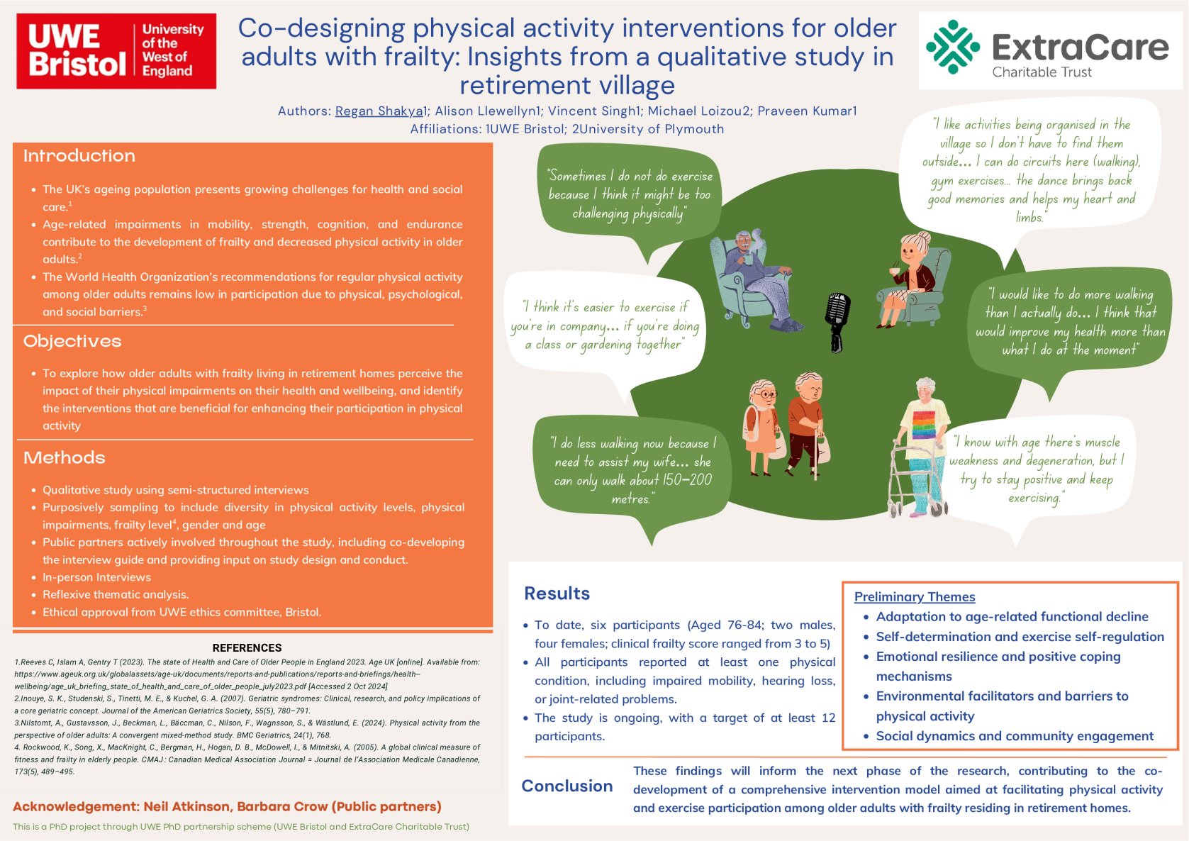 Co-designing physical activity interventions for older adults with frailty: Insights from a qualitative study in retirement village poster preview image