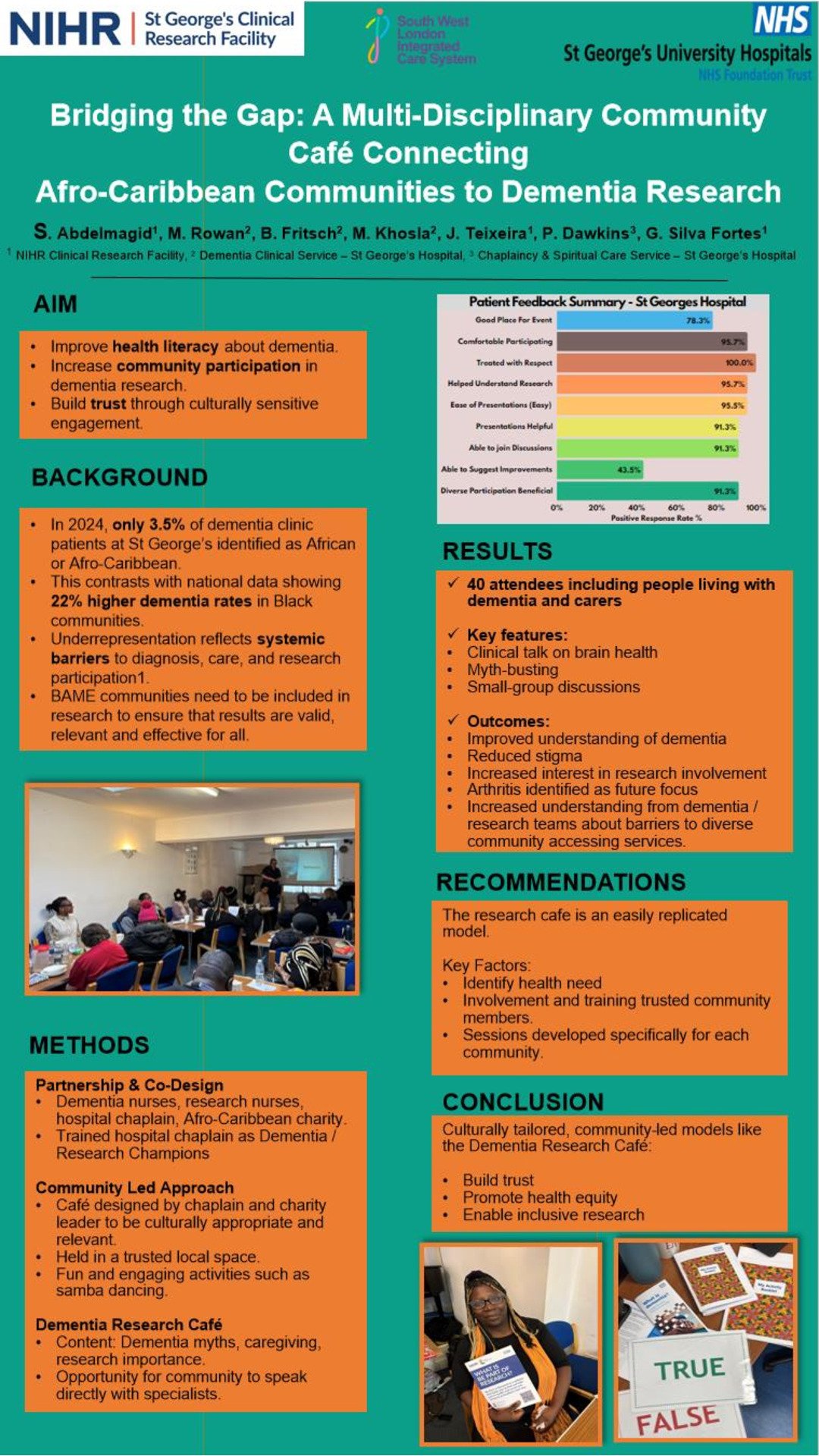 Bridging the Gap: A Multi-Disciplinary Community Café Connecting Afro-Caribbean Communities to Dementia Research poster preview image