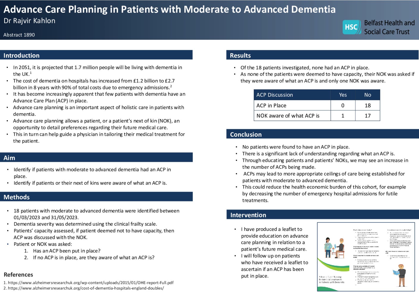 Advance Care Planning in Patients with Moderate to Advanced Dementia  poster preview image