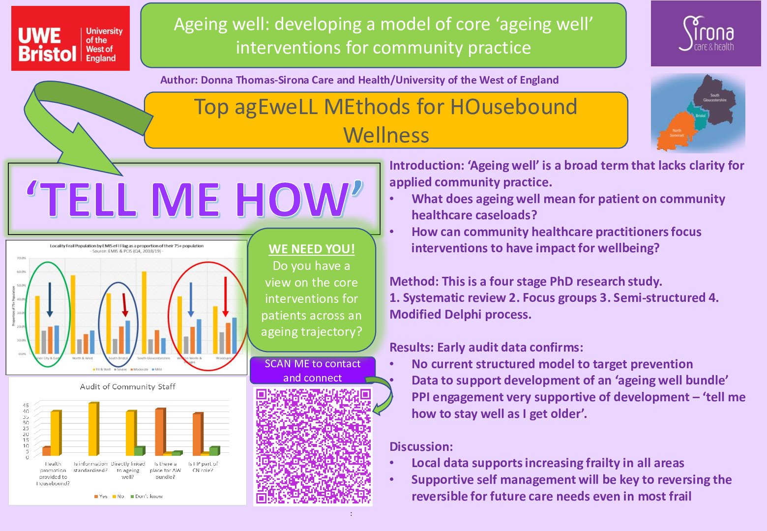 Ageing well in frailty: developing a practical model for use in community practice to improve patient reported wellness.  poster preview image