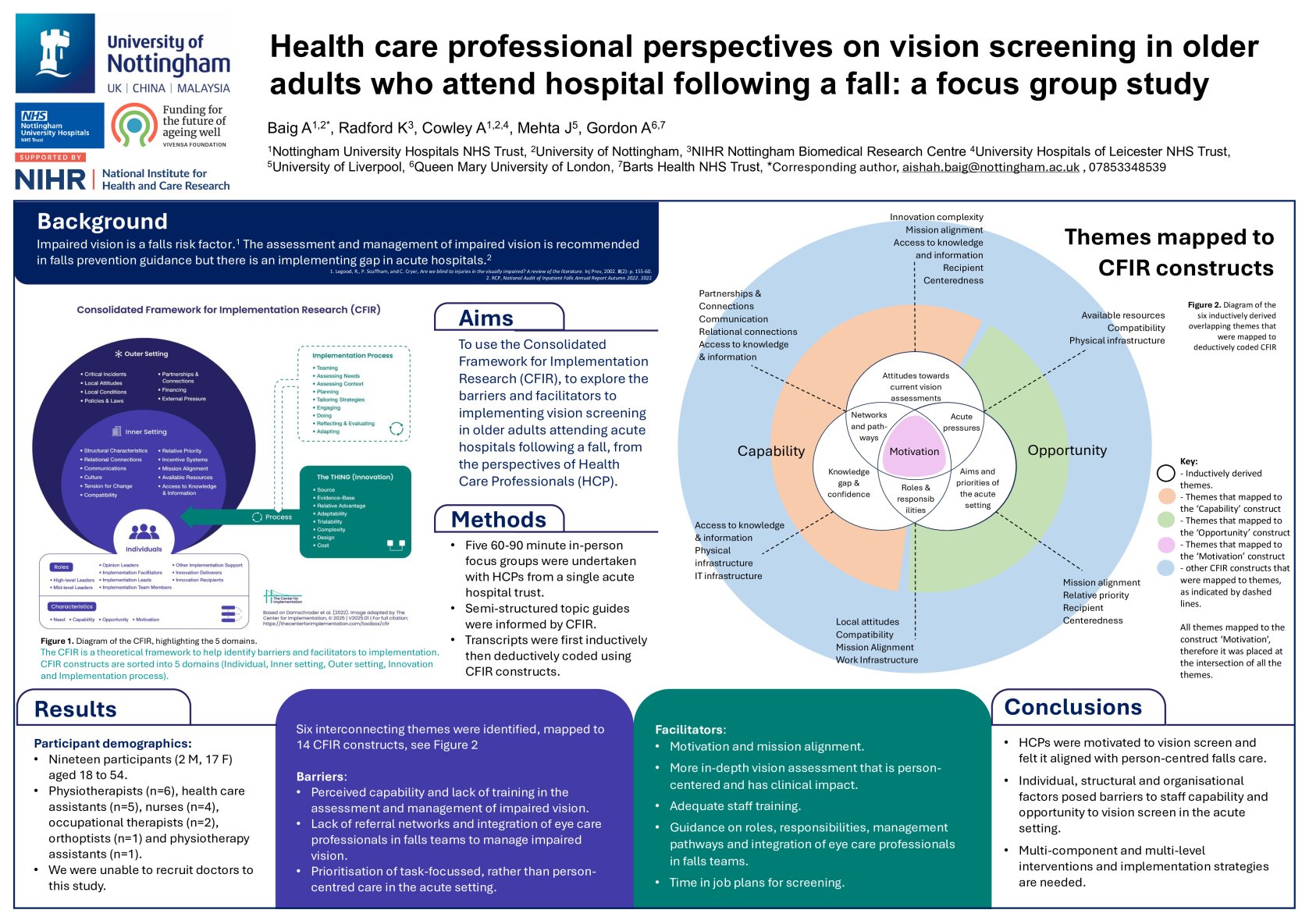 Health care professional perspectives on vision screening in older adults who attend hospital following a fall: a focus group study poster preview image