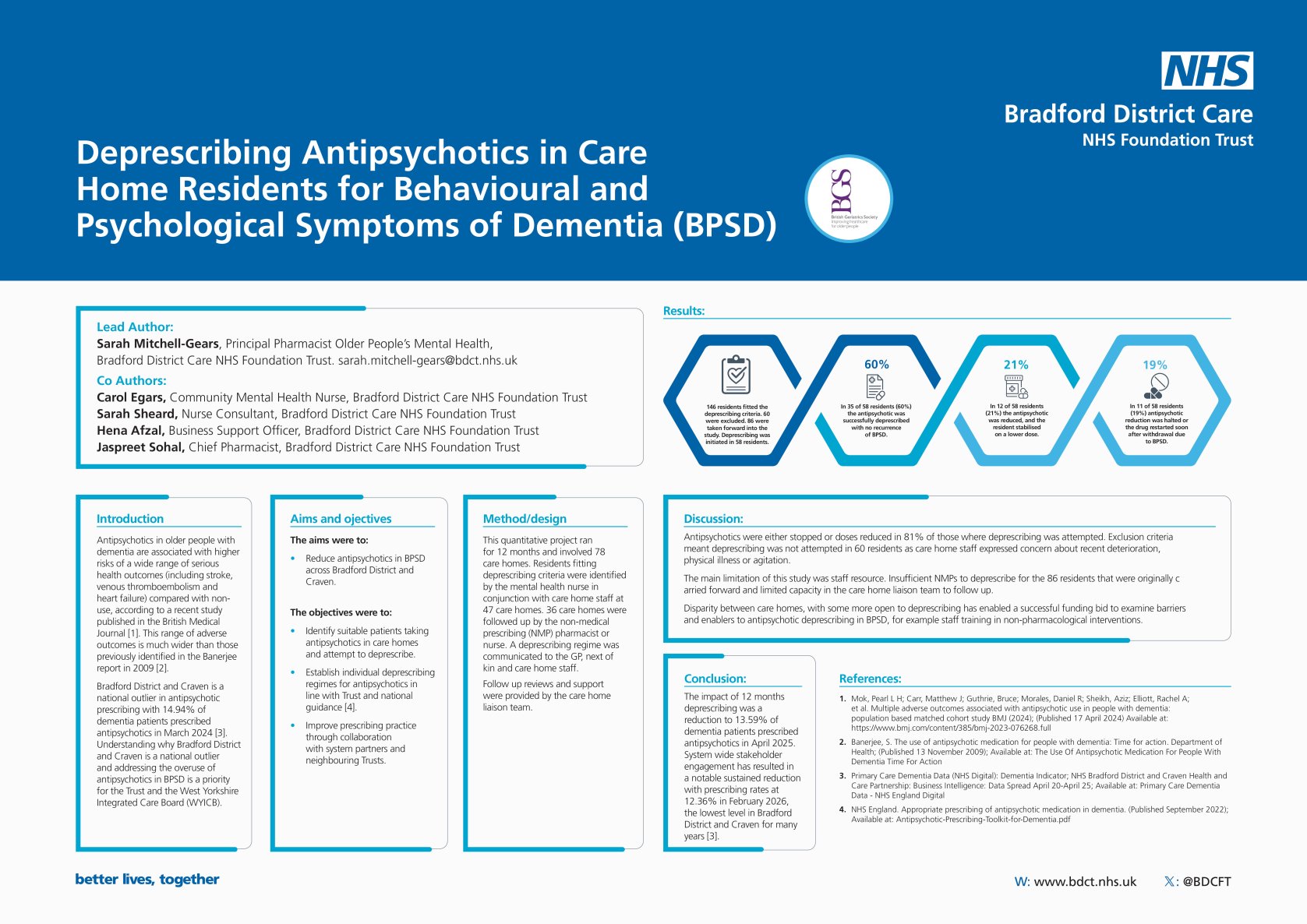 Deprescribing Antipsychotics in Care Home Residents for Behavioural and Psychological Symptoms of Dementia (BPSD) poster preview image
