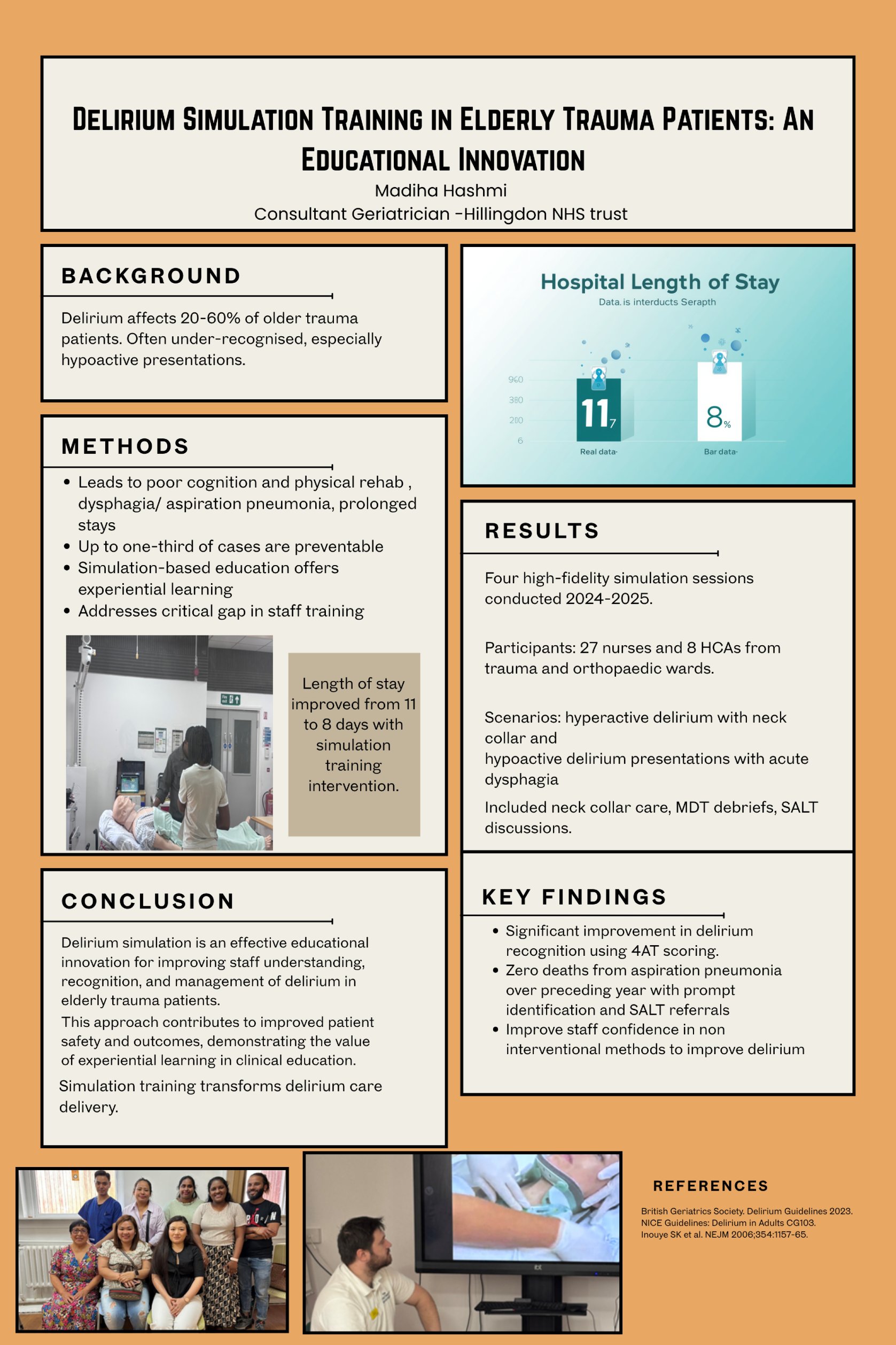 Improving Delirium Recognition in Trauma and Orthopaedic Elderly care Through Simulation  poster preview image