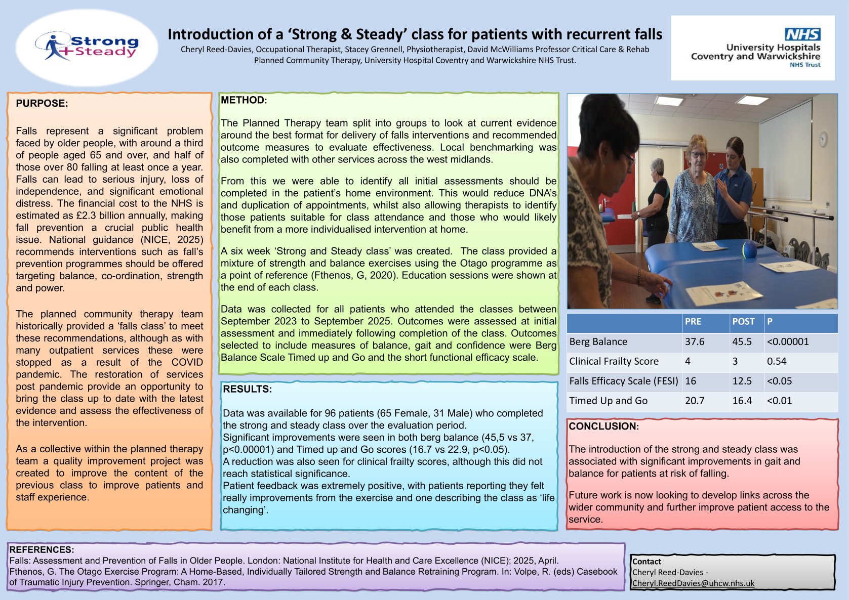 Introduction of a 'Strong and Steady' class for patients with recurrent falls poster preview image