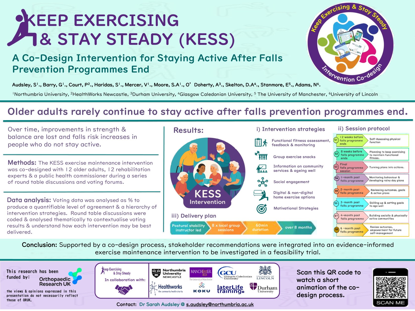 Keep Exercising & Stay Steady: Co-design of an Exercise Maintenance Intervention for People Exiting Falls Prevention Programmes poster preview image
