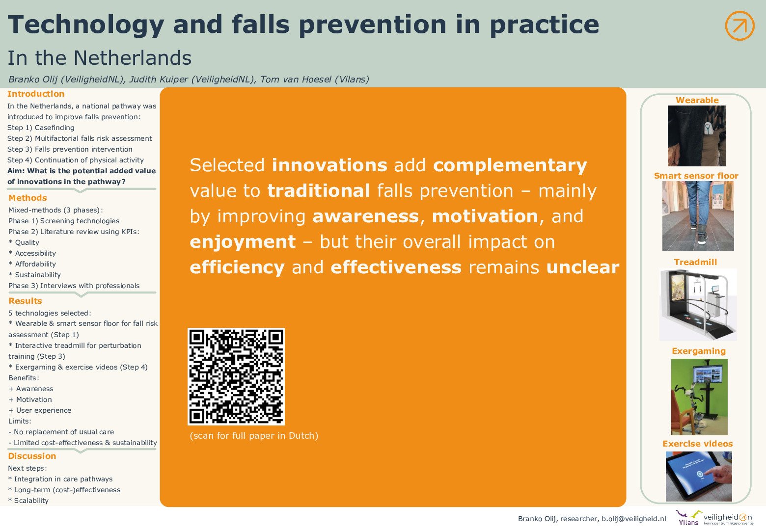 Technology and falls prevention in practice, in the Netherlands poster preview image