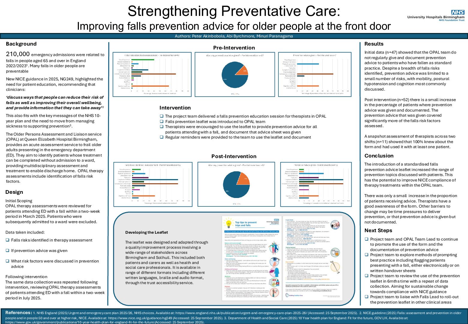 Strengthening Preventative Care: Improving falls prevention advice for older people at the front door poster preview image
