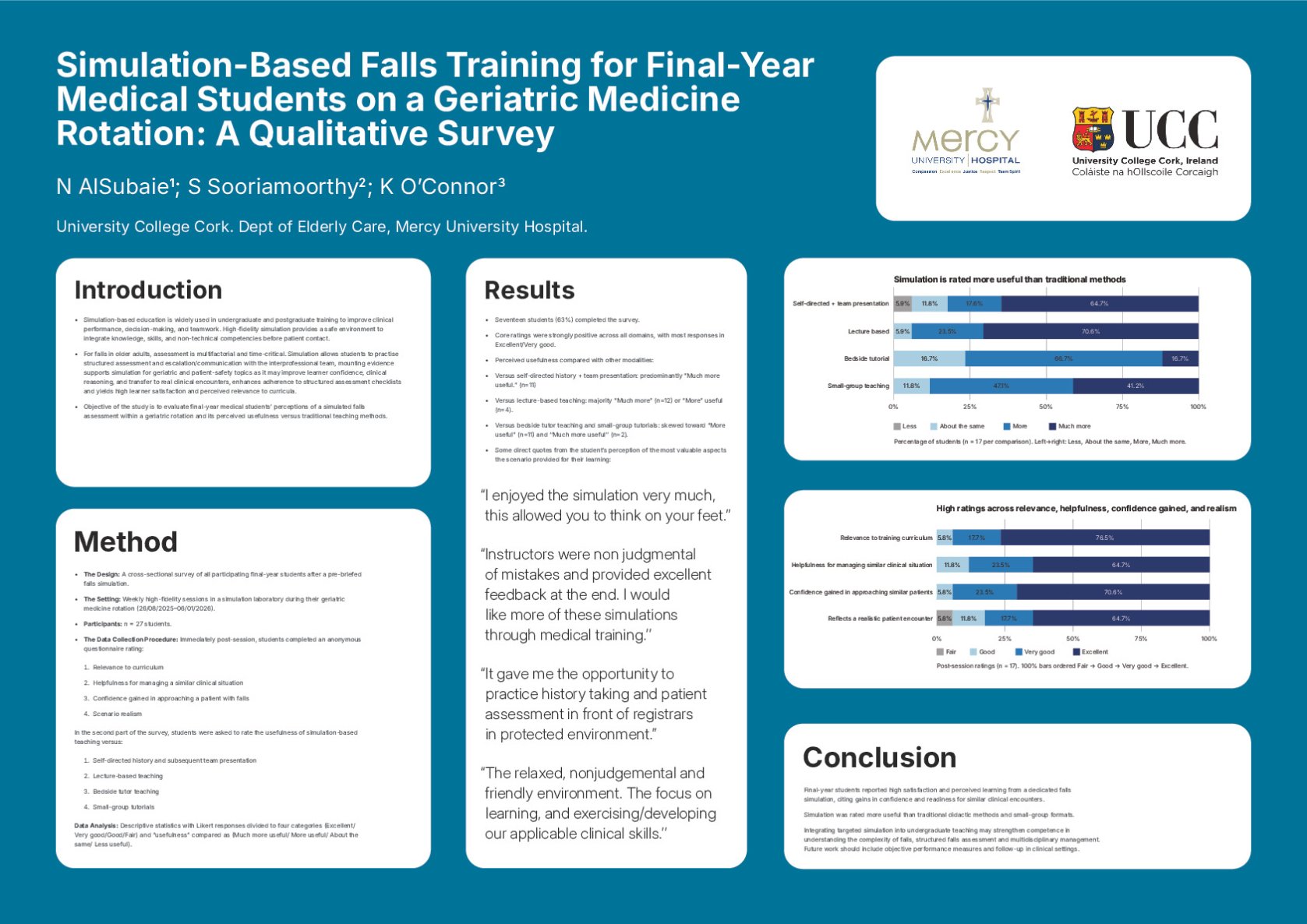 Simulation-Based Falls Training for Final-Year Medical Students on a Geriatric Medicine Rotation: A Qualitative Survey poster preview image