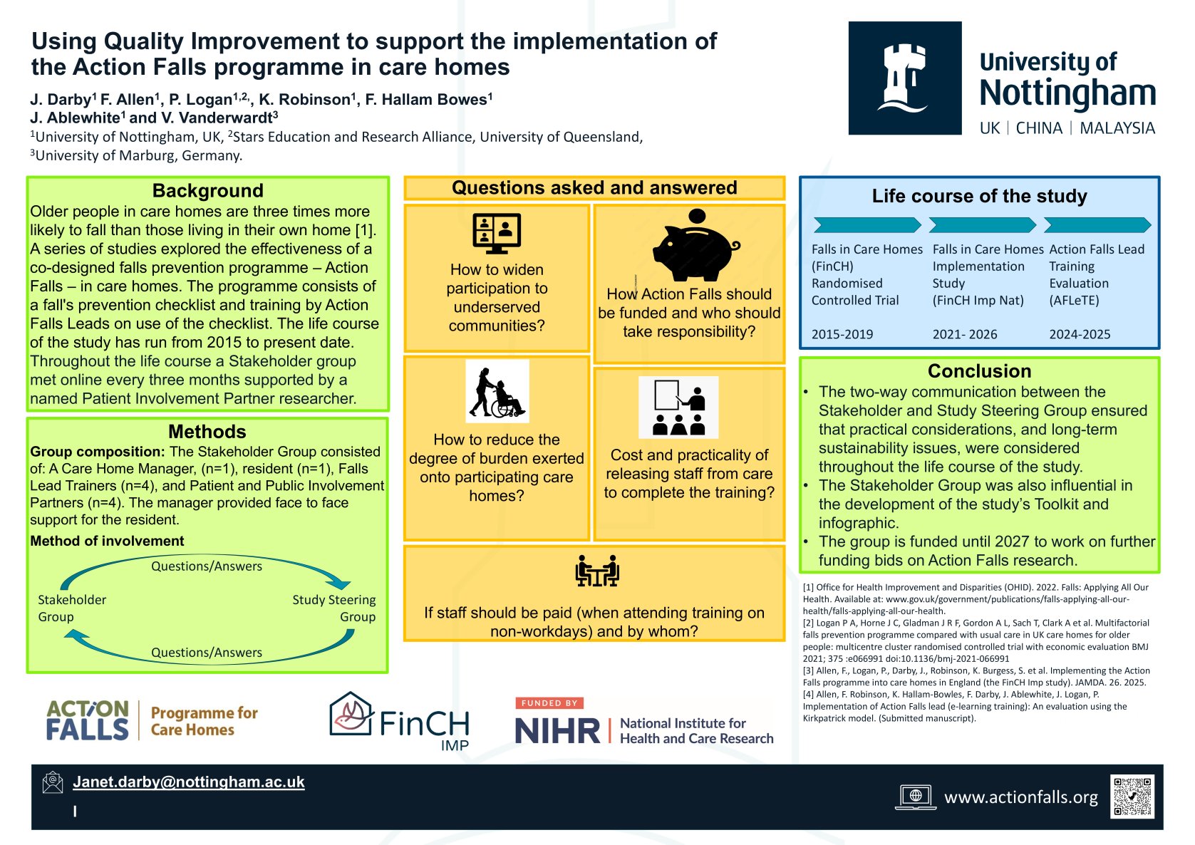 Using Quality Improvement to support the implementation of the Action Falls programme in care homes poster preview image