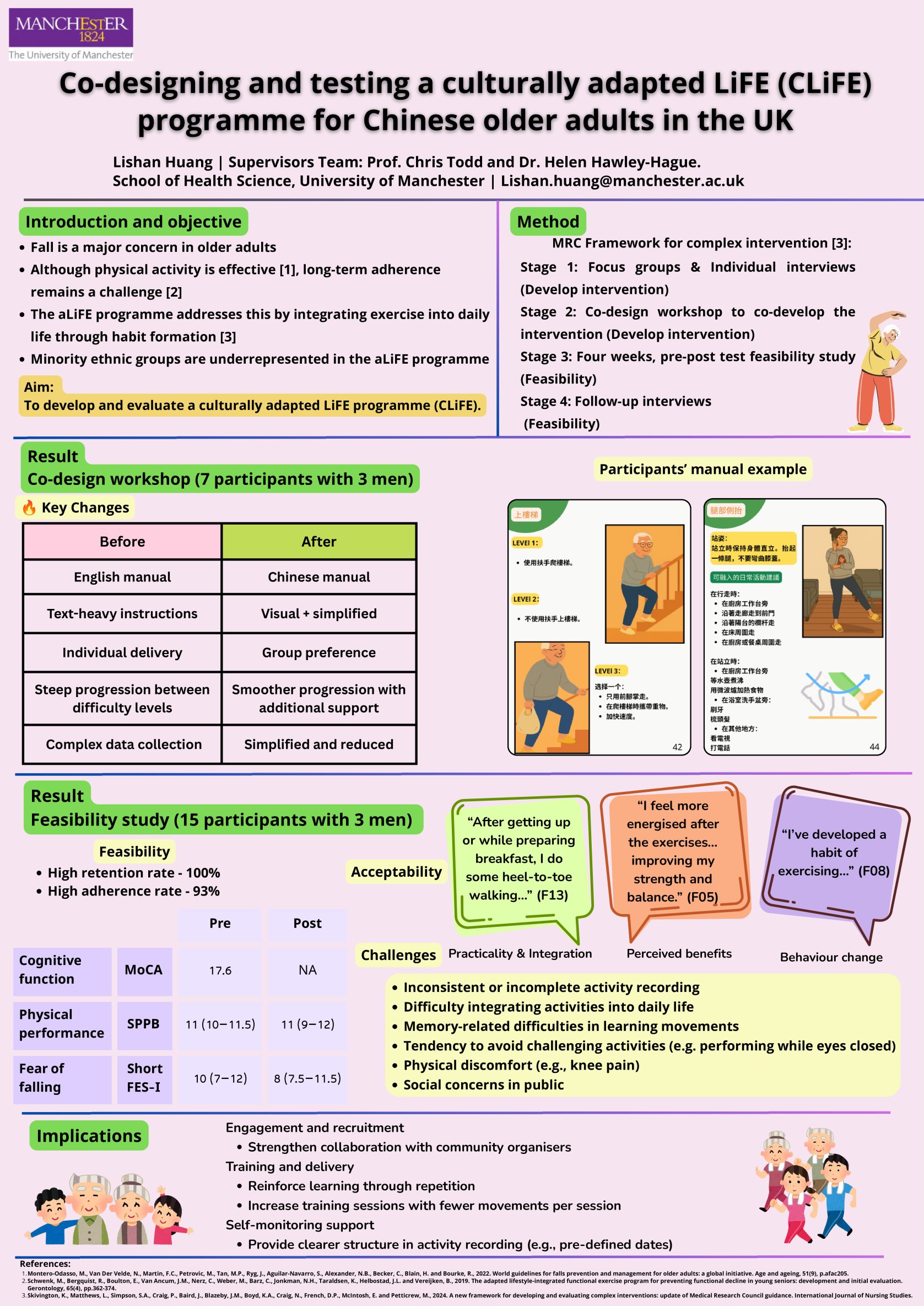 Developing a Chinese version of adapted Integrating Lifestyle Functional Exercise (CLiFE) Programme and Testing its Feasibility poster preview image