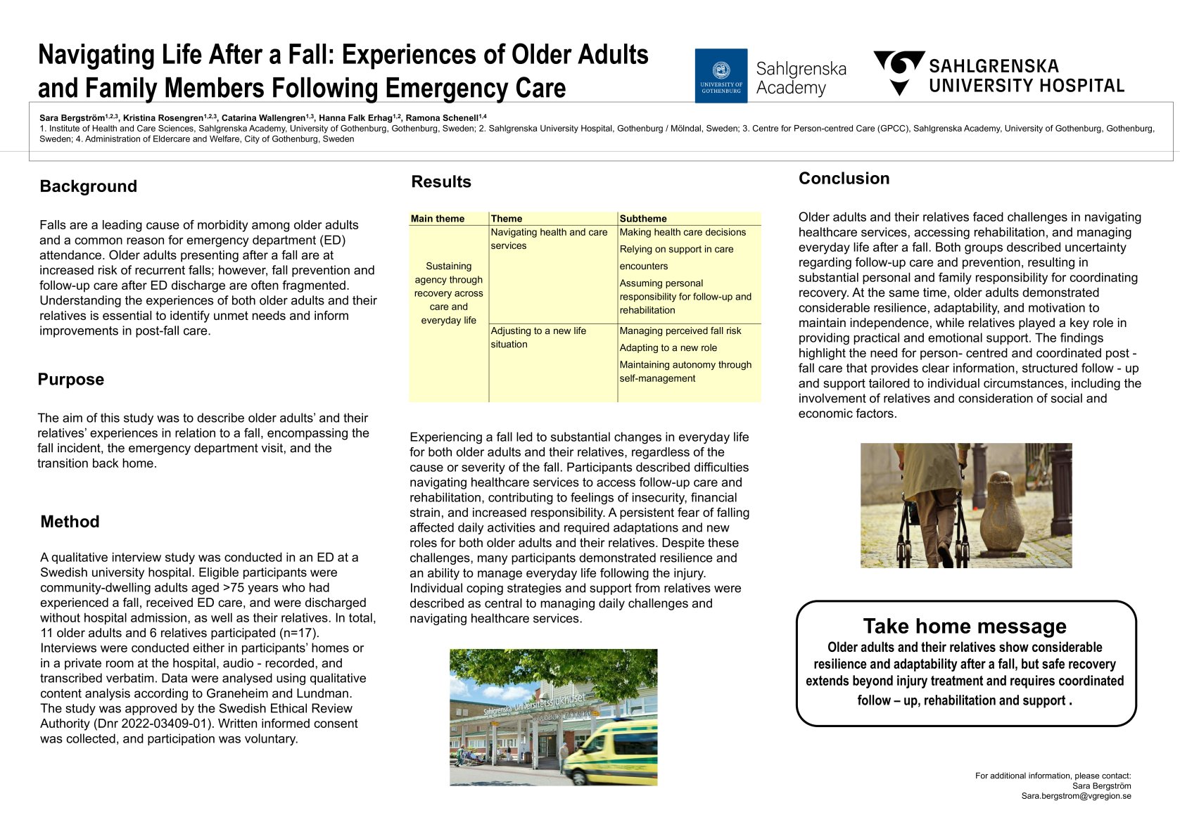 Navigating Life After a Fall: Experiences of Older Adults and Family Members Following Emergency Care  poster preview image