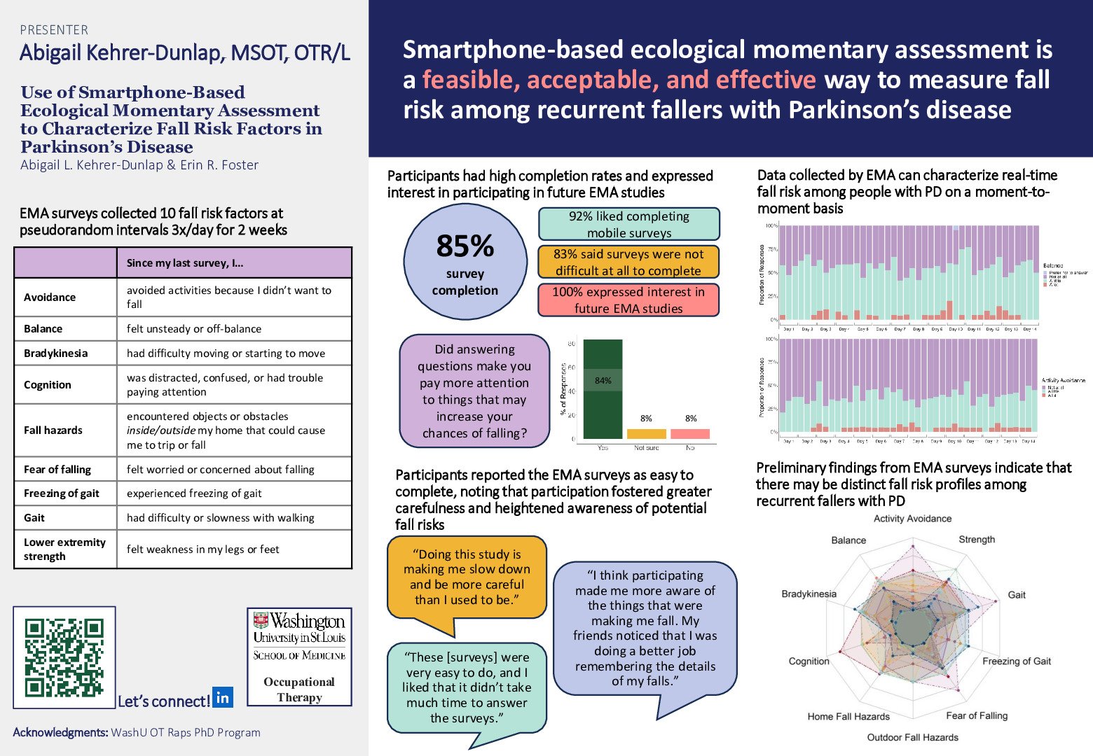 Use of Smartphone-Based Ecological Momentary Assessment to Characterize Fall Risk Factors in Parkinson’s Disease poster preview image
