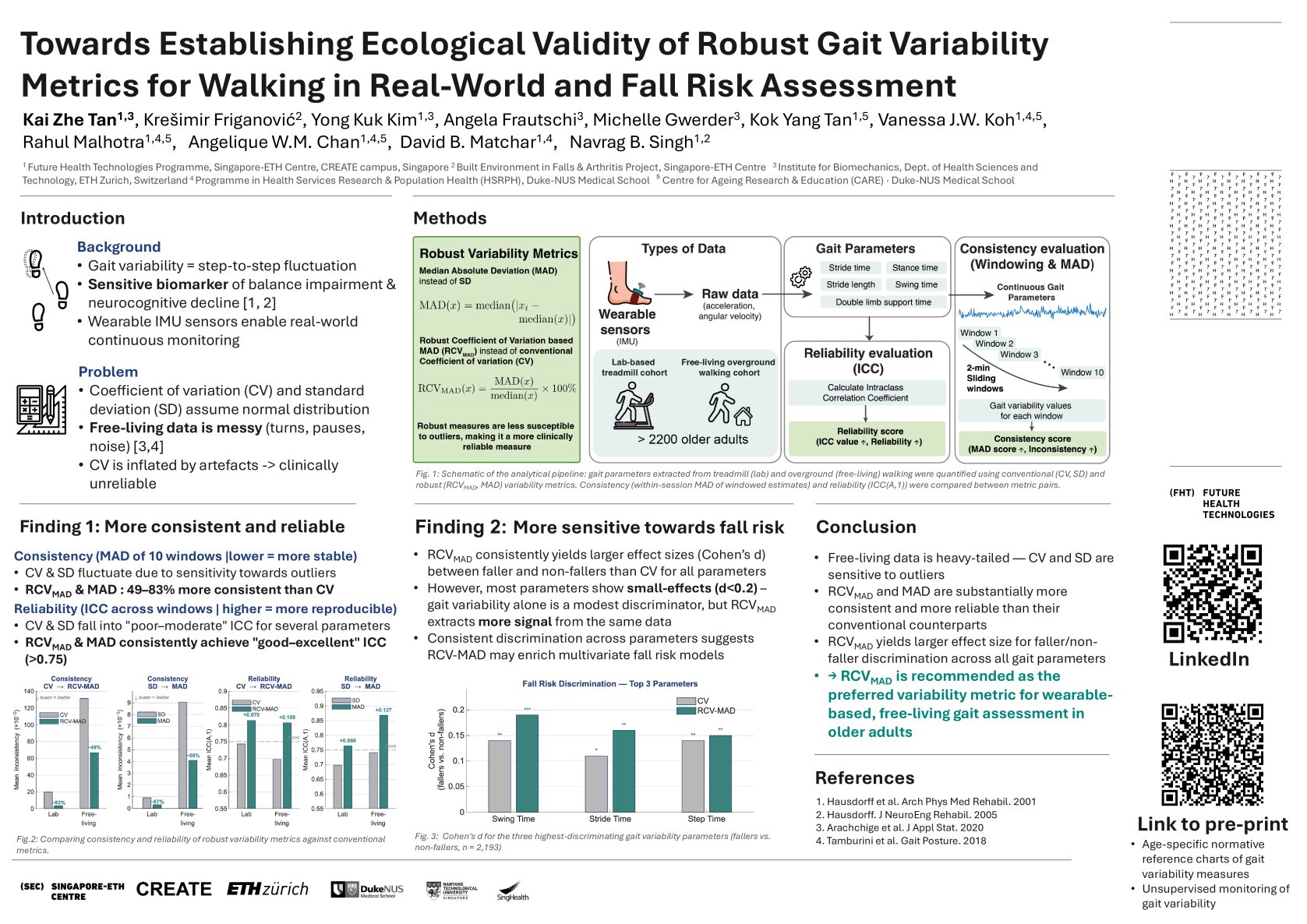 Towards Establishing Ecological Validity of Robust Gait Variability Metrics for Walking in Real-World and Fall Risk Assessment poster preview image