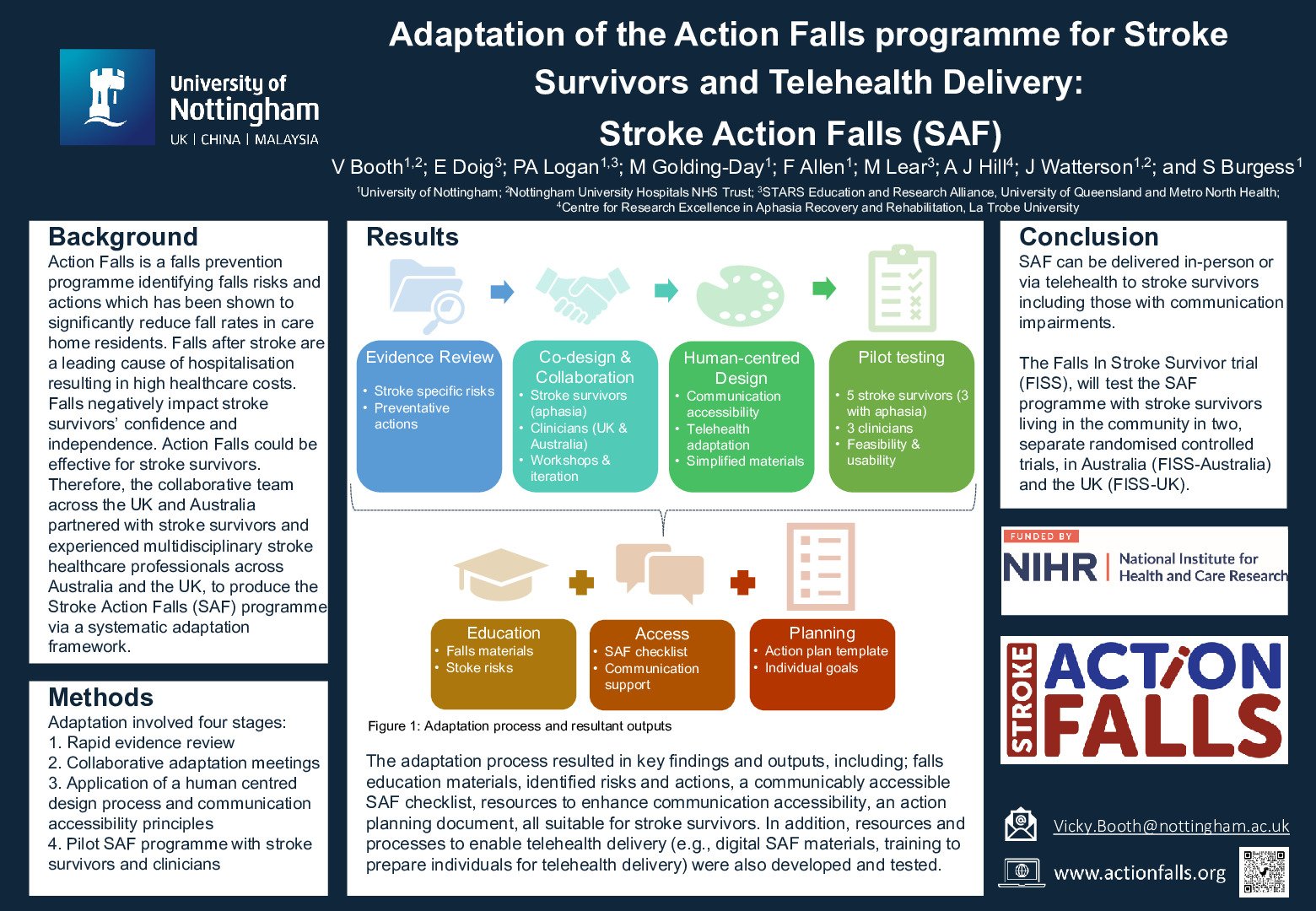 Adaptation of the Action Falls programme for stroke survivors and telehealth delivery: Stroke Action Falls (SAF)  poster preview image