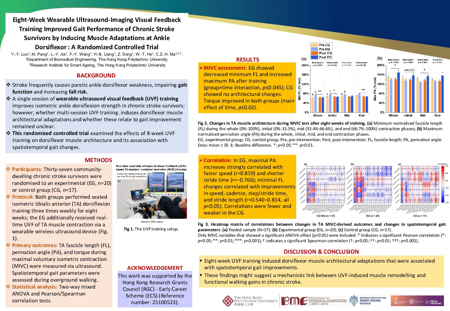 Effects of 8-Week Wearable Ultrasound Visual Feedback Training on Walking Performance and Joint Coordination of Older Adults with Chronic Stroke: A Randomized Controlled Trial  poster preview image