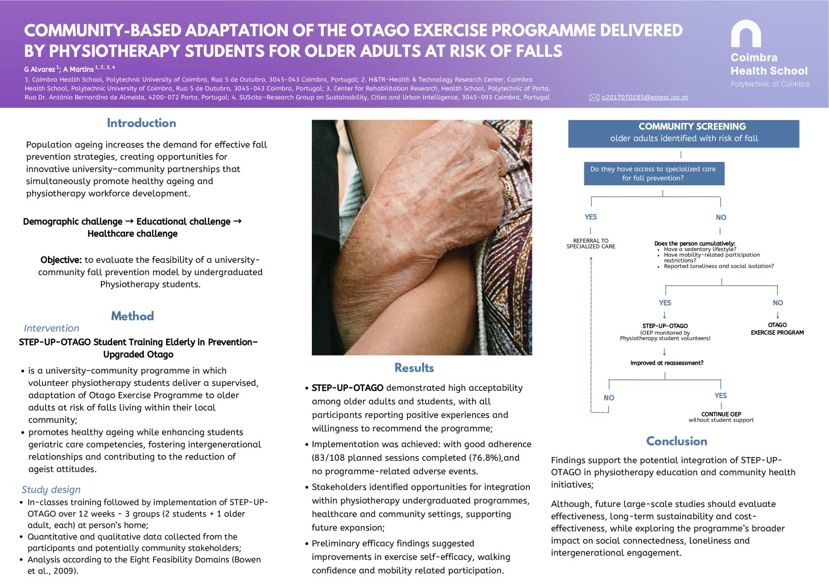 Community-based adaptation of the Otago Exercise Programme delivered by Physiotherapy students for older adults at risk of falls poster preview image