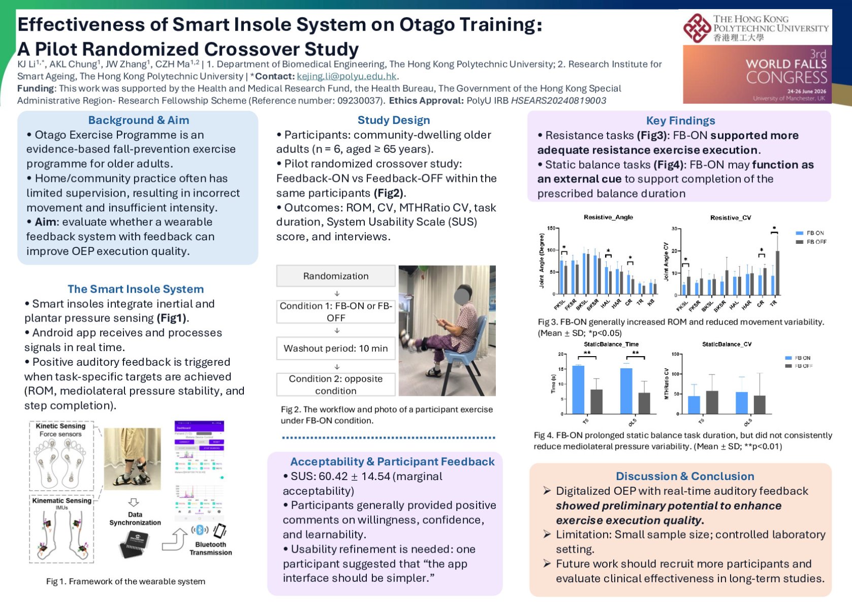 Effectiveness of Smart Insole System on Otago Training: A Pilot Randomized Crossover Study poster preview image