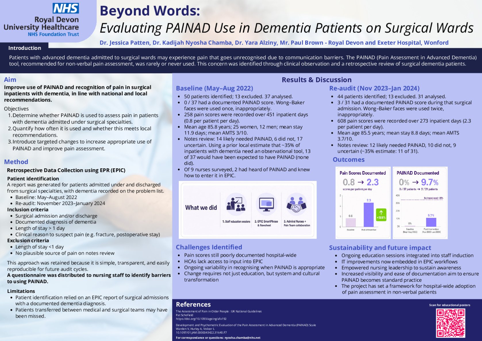 Beyond Words: Evaluating PAINAD Use in Dementia Patients on Surgical Wards poster preview image