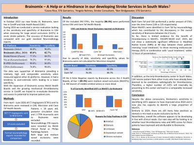 Brainomix – A Help or a Hindrance in our developing Stroke Services in South Wales? poster preview image