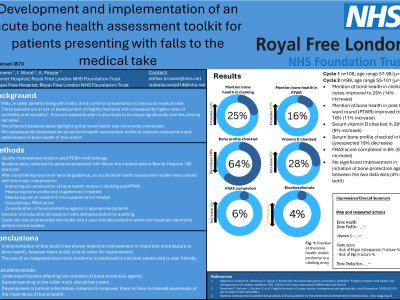 Development and implementation of an acute bone health assessment toolkit for patients presenting with falls to the medical take poster preview image