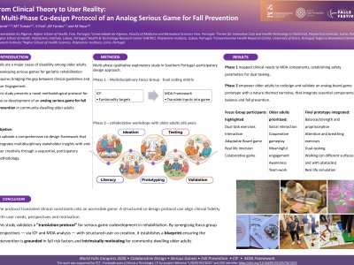 From Clinical Theory to User Reality: A Multi-Phase Co-design protocol of an Analog Serious Game for Fall Prevention poster preview image