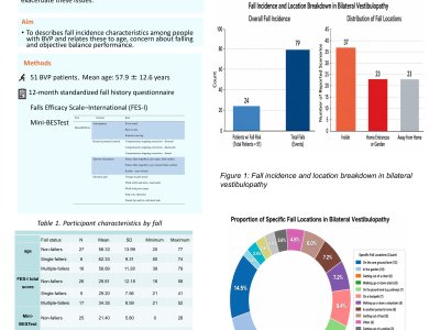 Falls incidence and characteristics in bilateral vestibulopathy: relationships with age, concerns about falls and balance poster preview image