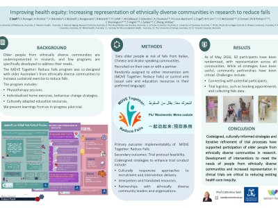 Improving health equity: Increasing representation of ethnically diverse communities in research to reduce falls. poster preview image